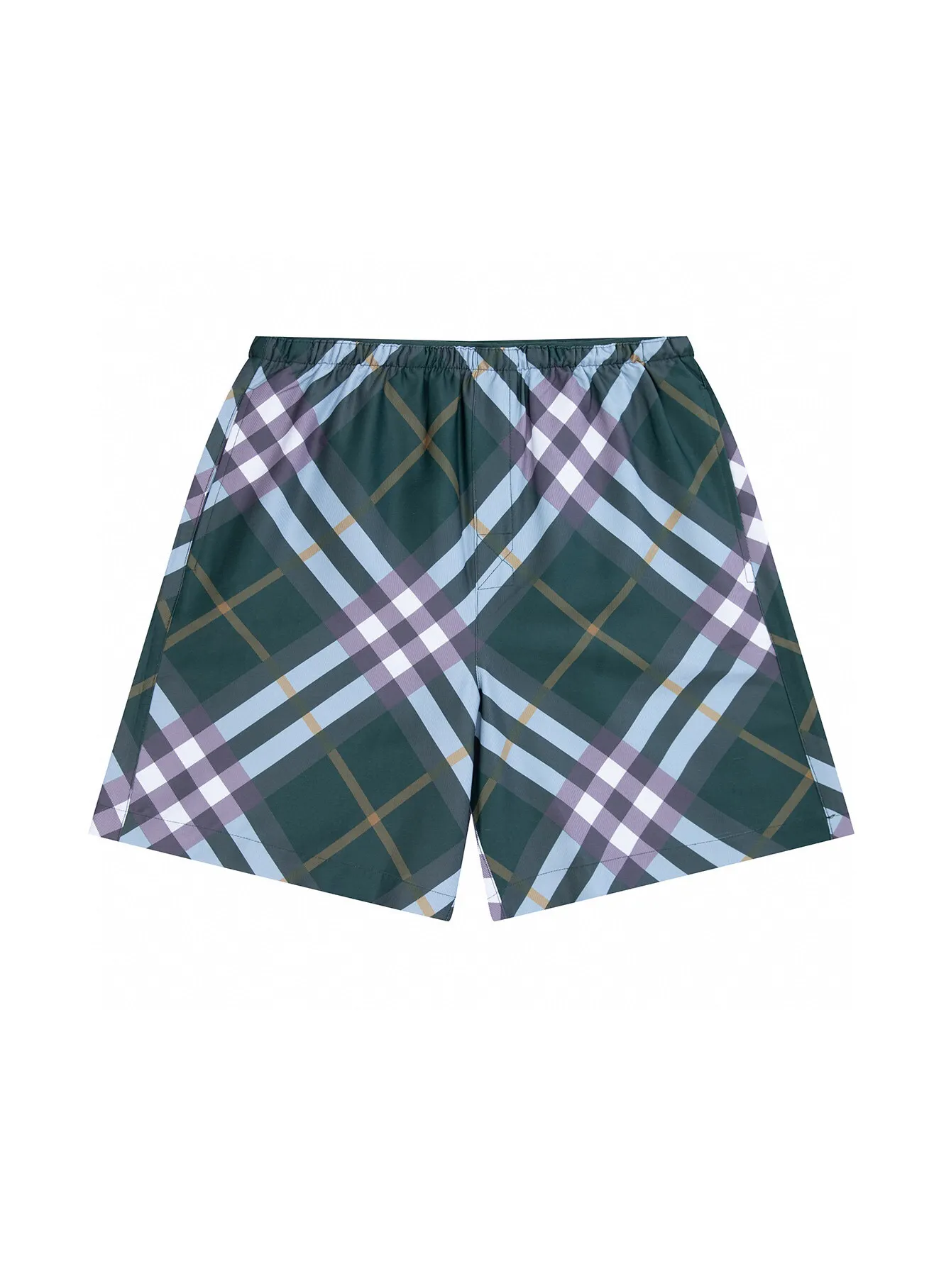 Check Print Twill Swim Shorts D12516530 — view 2