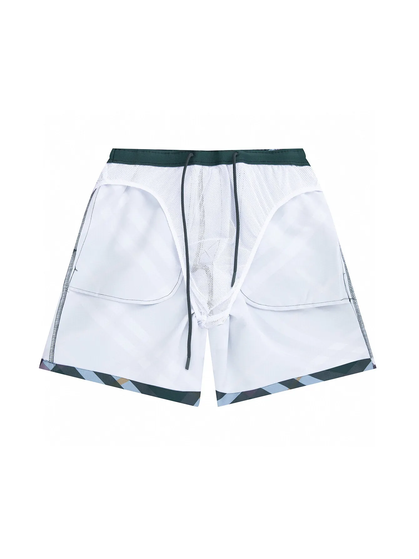 Check Print Twill Swim Shorts D12516530 — view 5