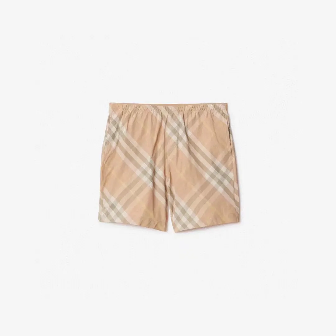 Check Print Drawstring Swim Shorts D12516528 — view 4