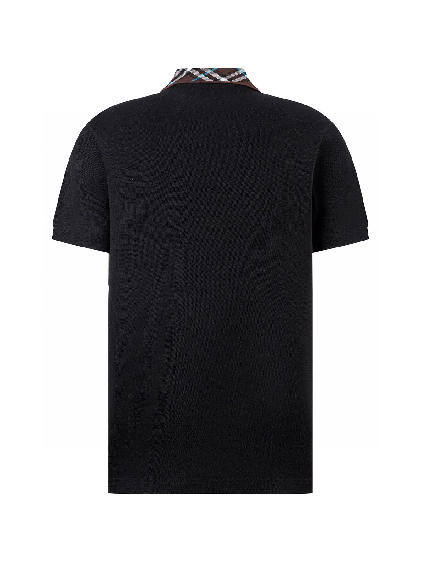 Check-Collar Piqué Cotton Polo Shirt D12516355 — view 2