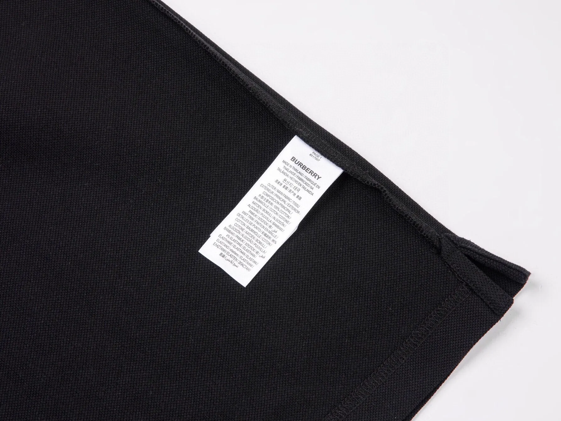 Check-Collar Piqué Cotton Polo Shirt D12516355 — view 6