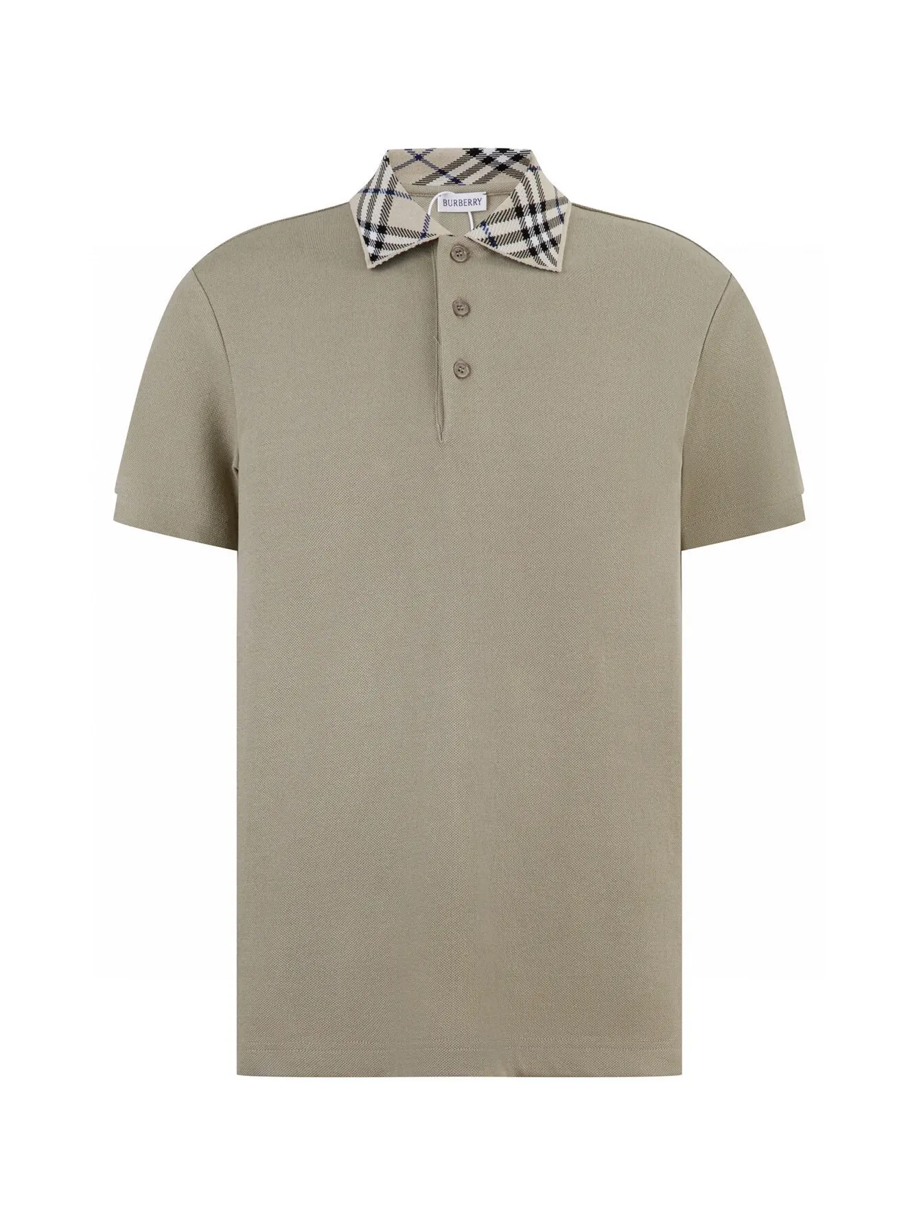 Check-Trim Cotton-Blend Piqué Polo Shirt D12516356