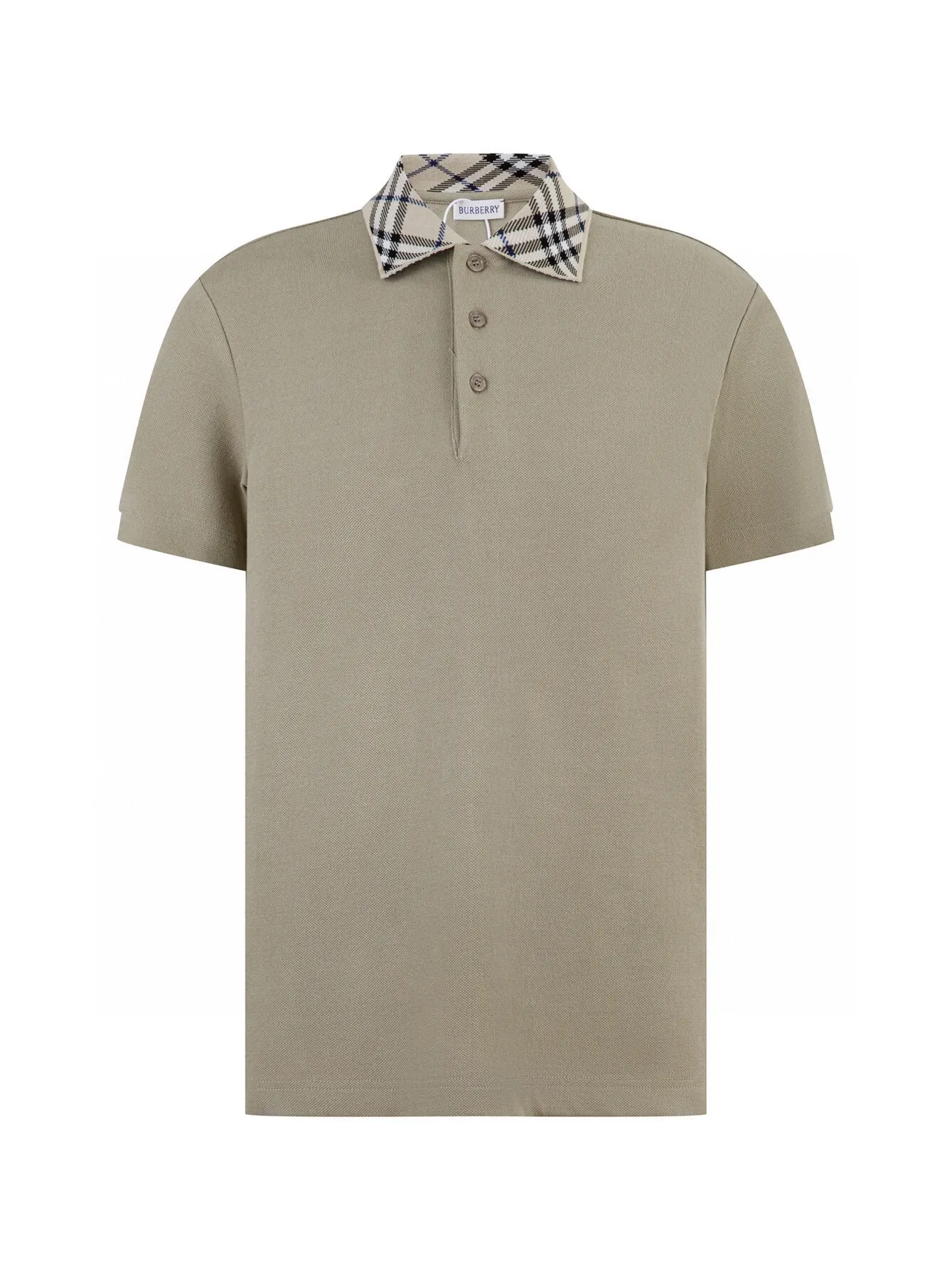 Check-Trim Cotton-Blend Piqué Polo Shirt D12516356