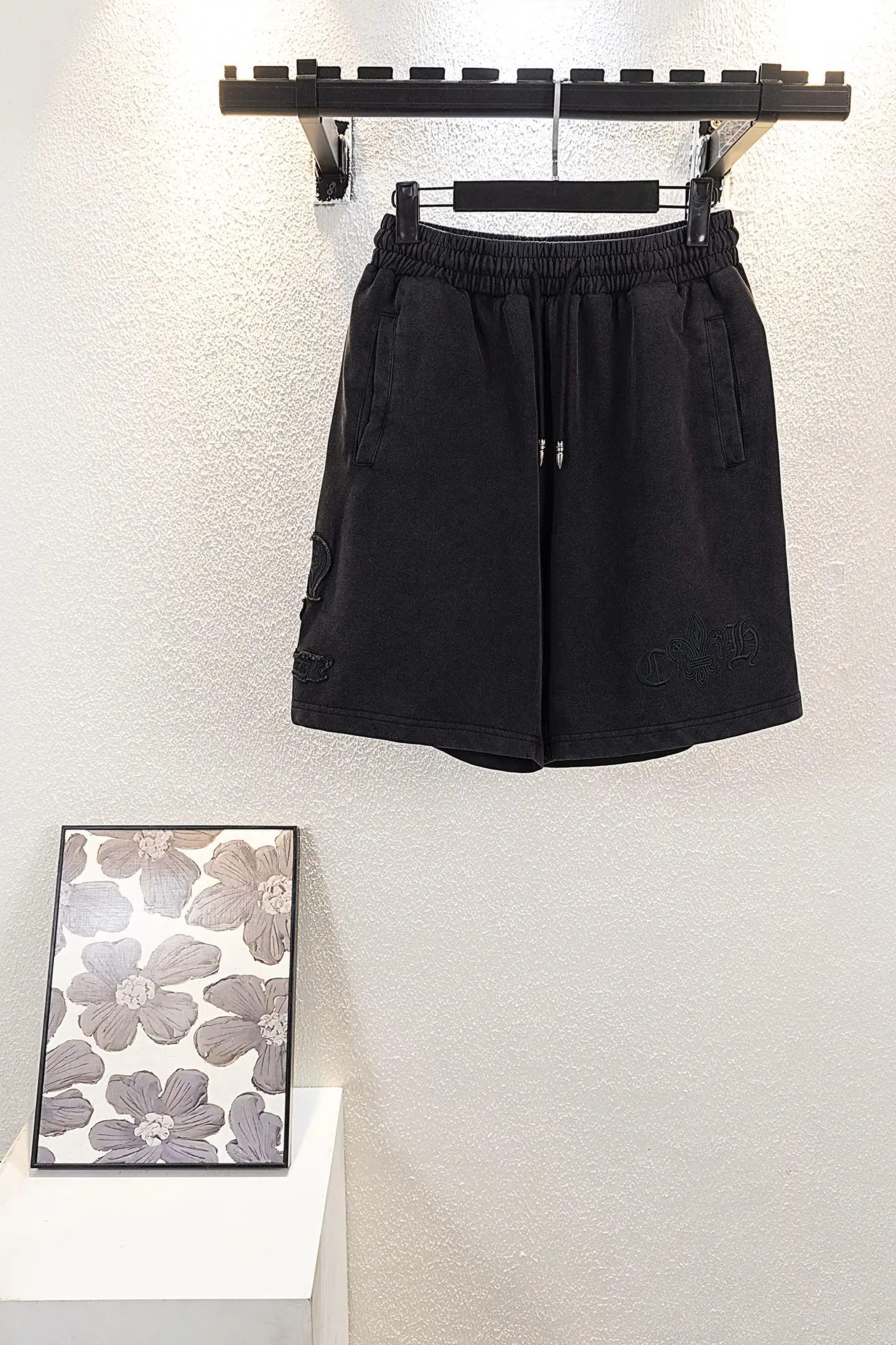 Embroidered Washed Cotton Jersey Shorts D13312629