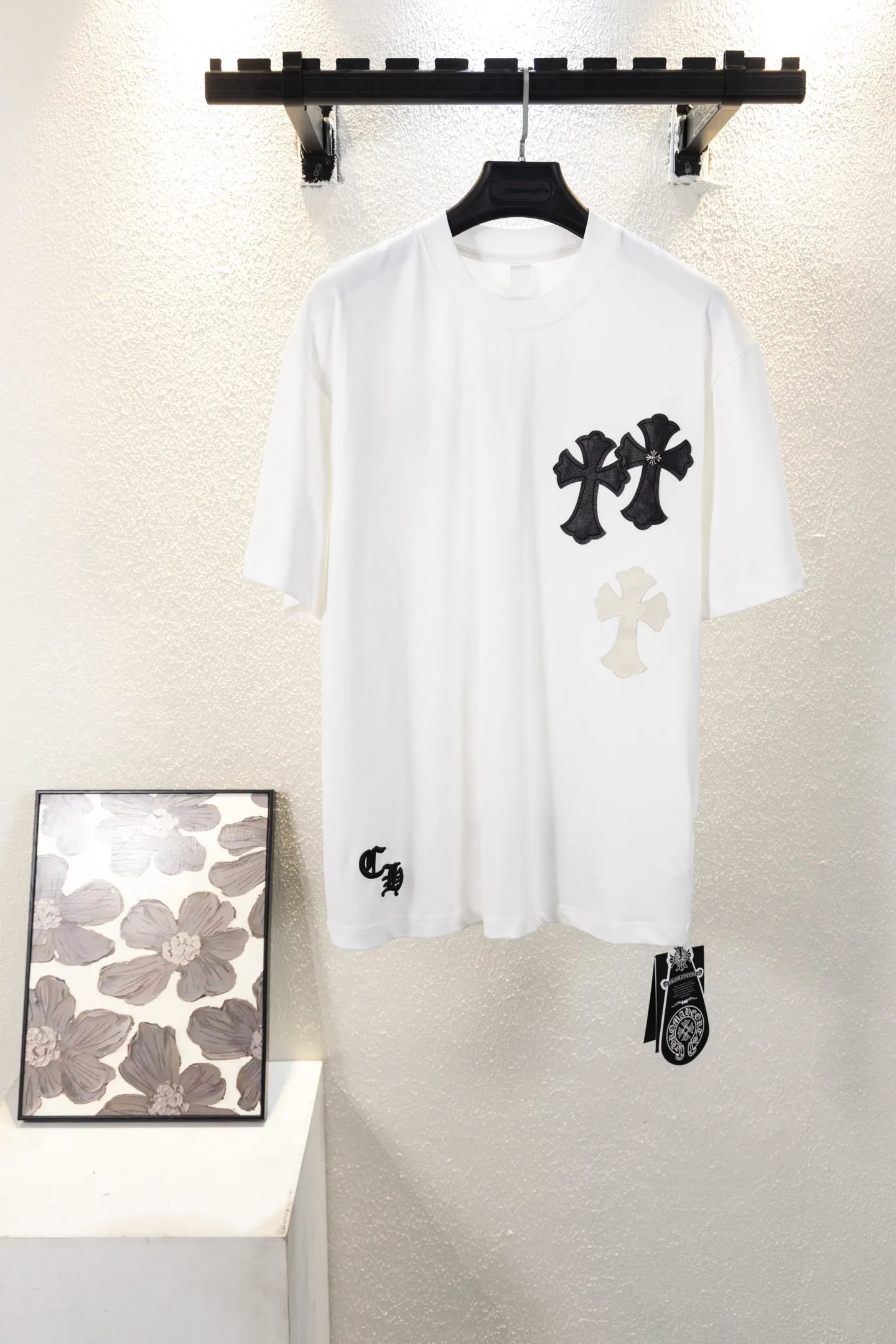 Cross Patch Embroidered Cotton T-Shirt D13311560
