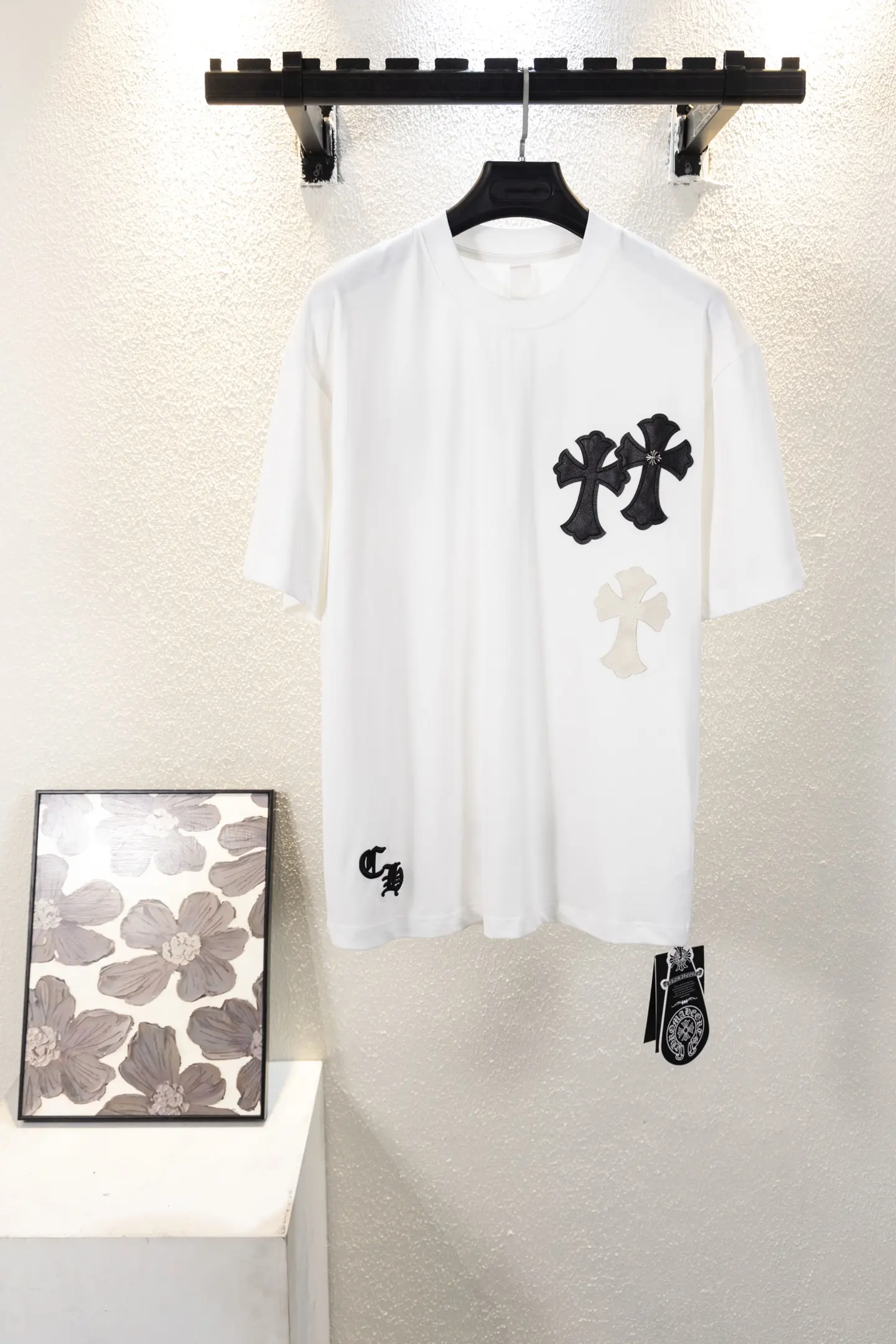 Cross Patch Embroidered Cotton T-Shirt D13312607