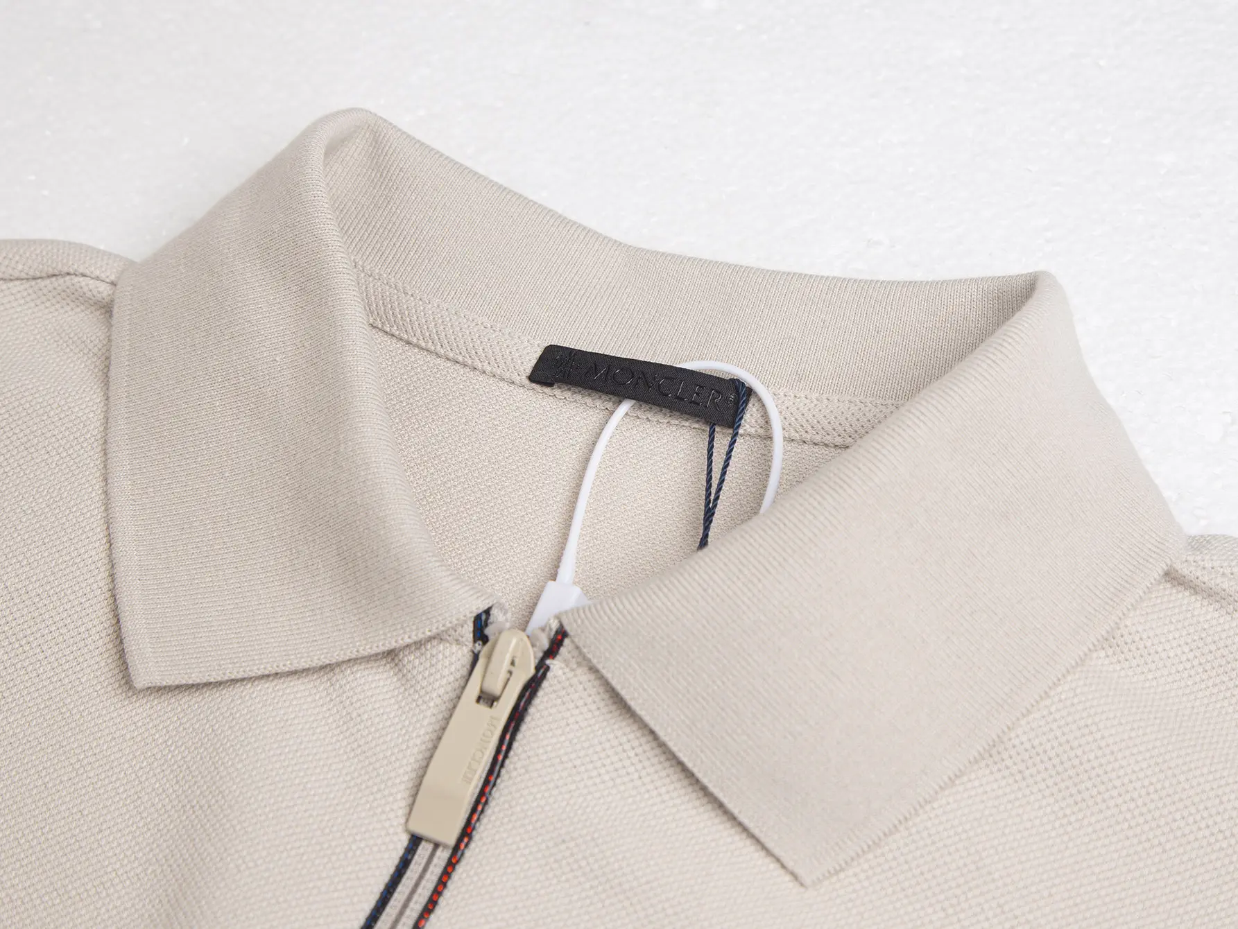 Moncler Black Logo Zip-Up Polo Shirt D14016173 — view 4