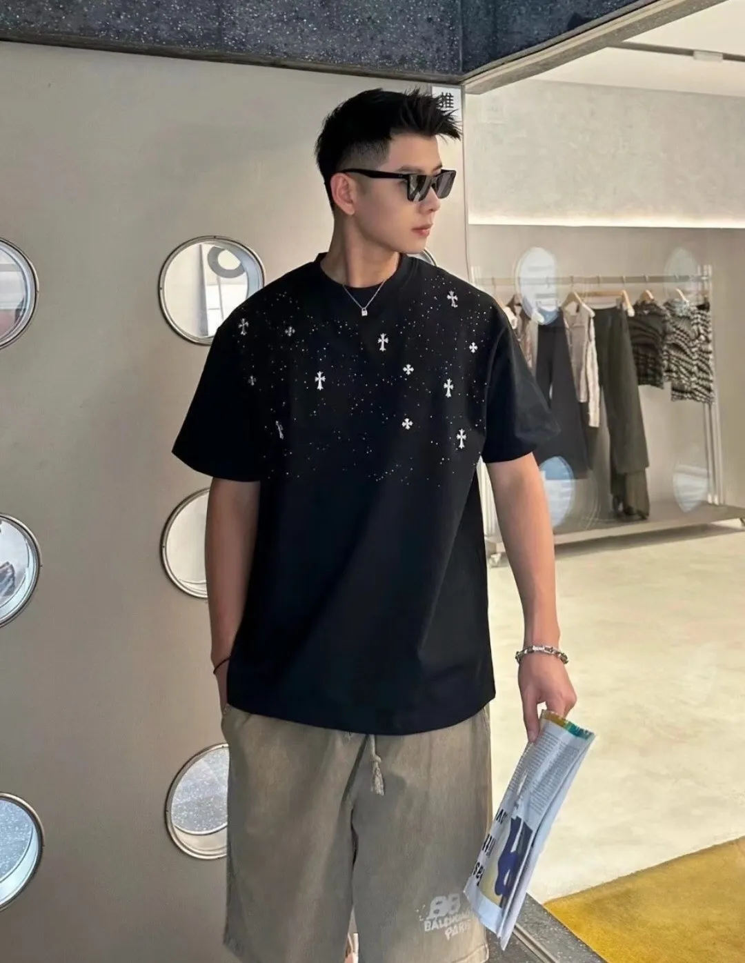 Crystal-Embellished Cotton T-Shirt D14019611 — view 16