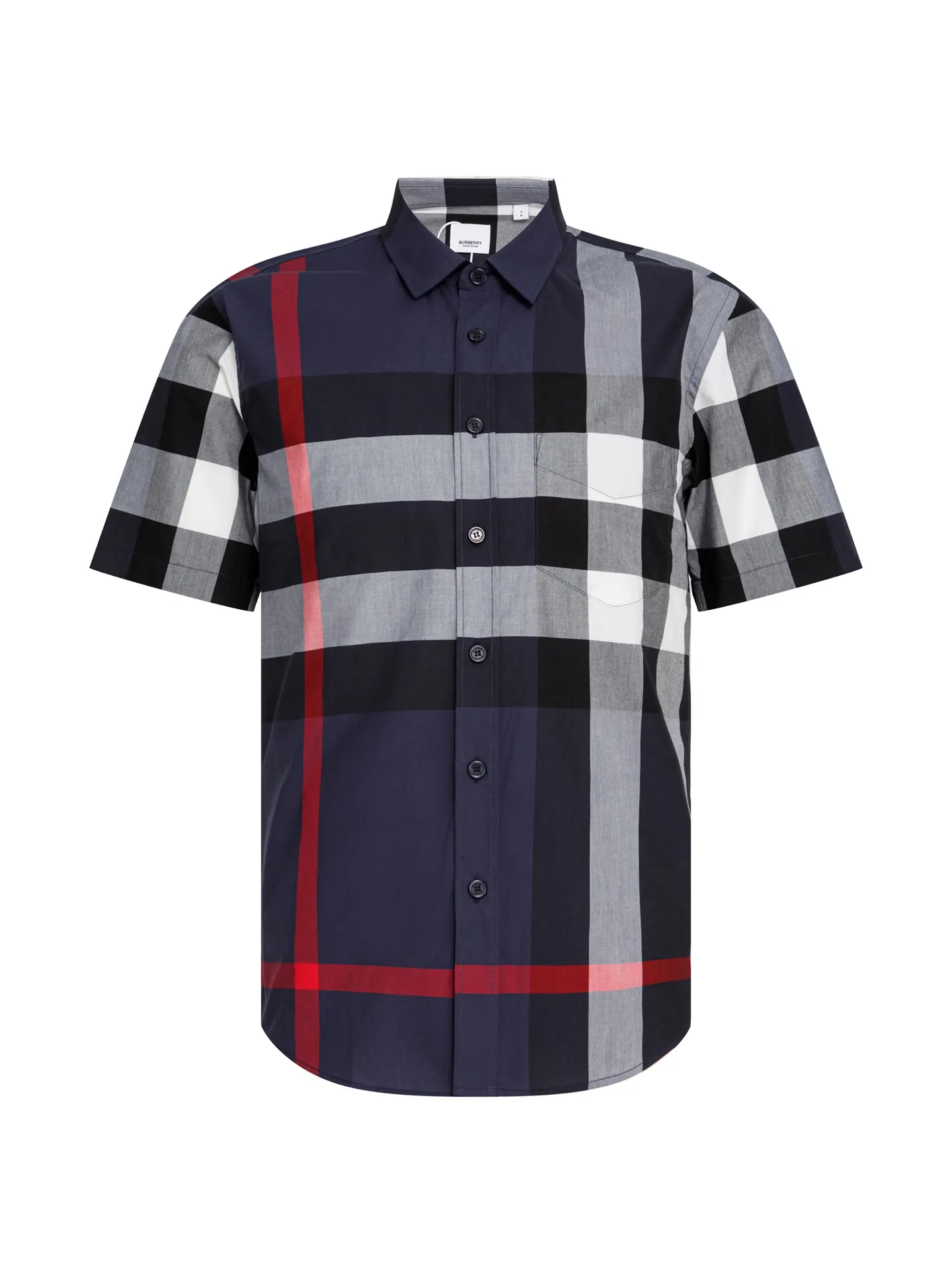 Check Print Short-Sleeve Cotton Shirt D14016370
