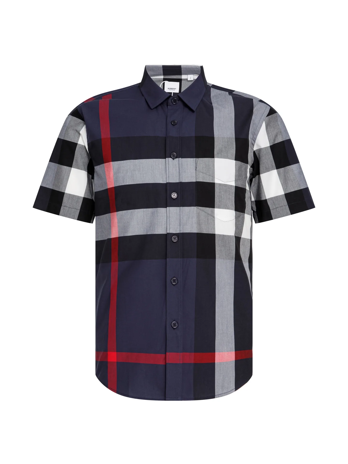 Check Print Short-Sleeve Cotton Shirt D14016370