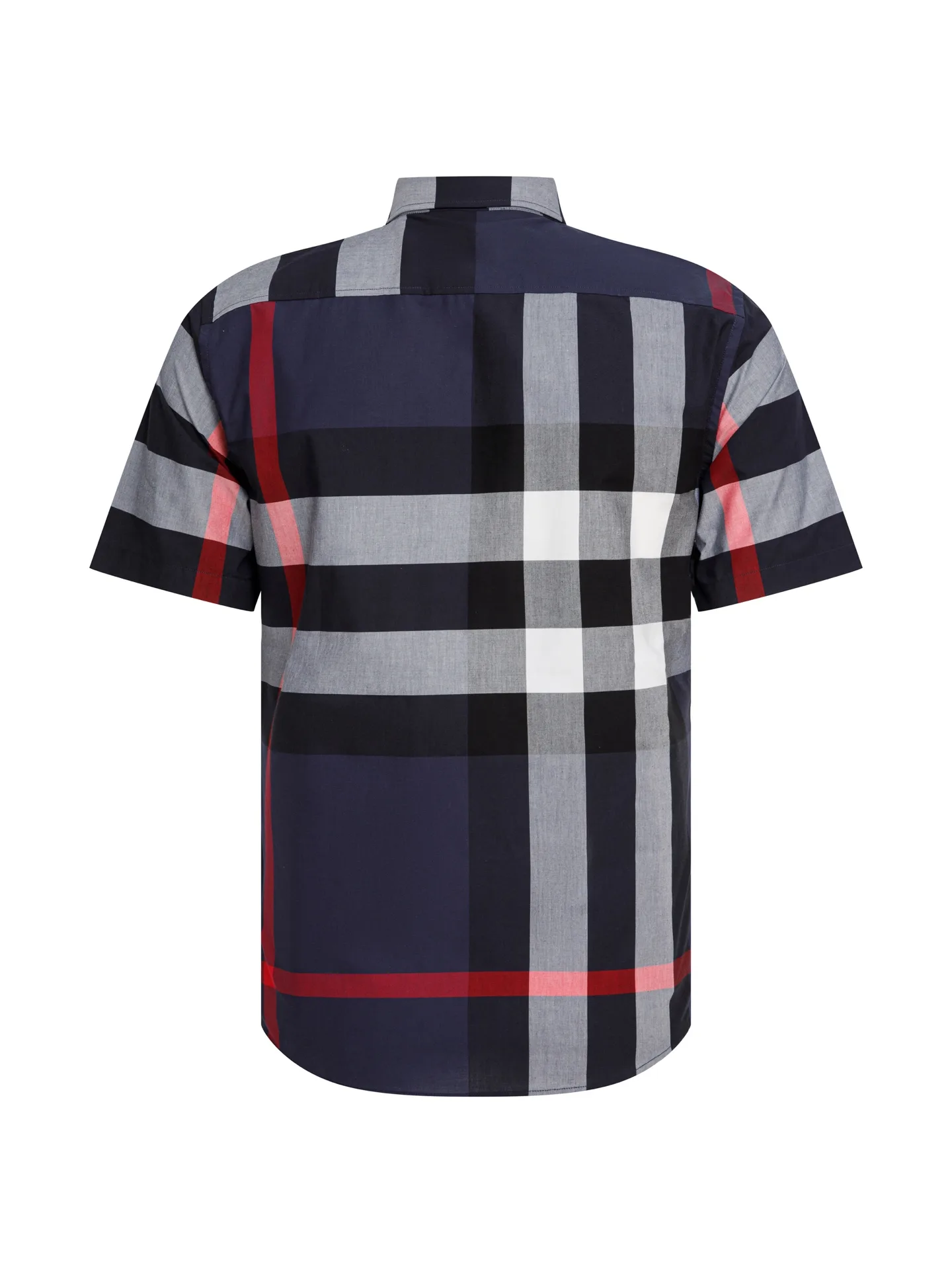 Check Print Short-Sleeve Cotton Shirt D14016370 — view 2