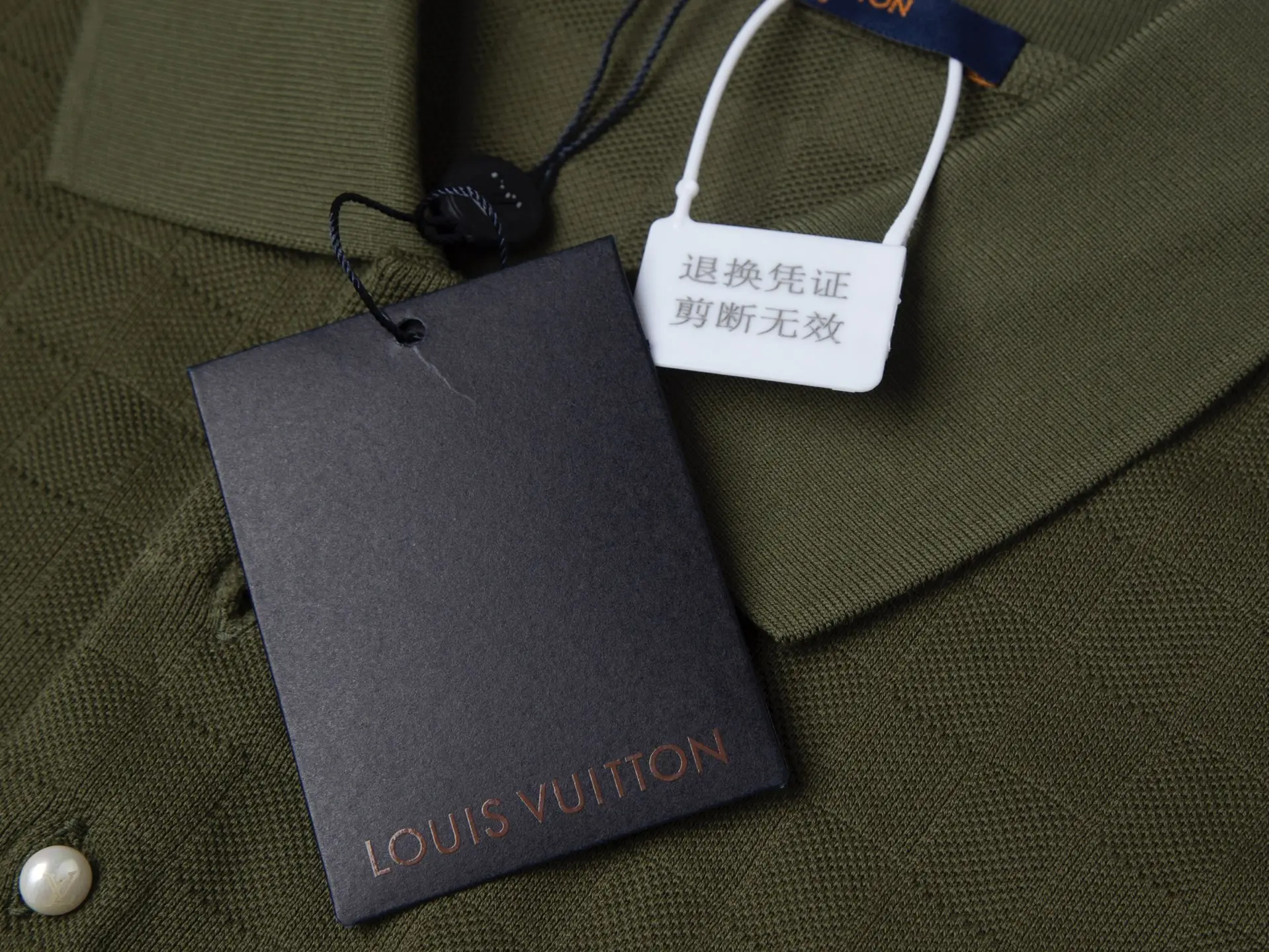 Damier Embroidered Polo Shirt with Pearl Buttons D14016338 — view 6