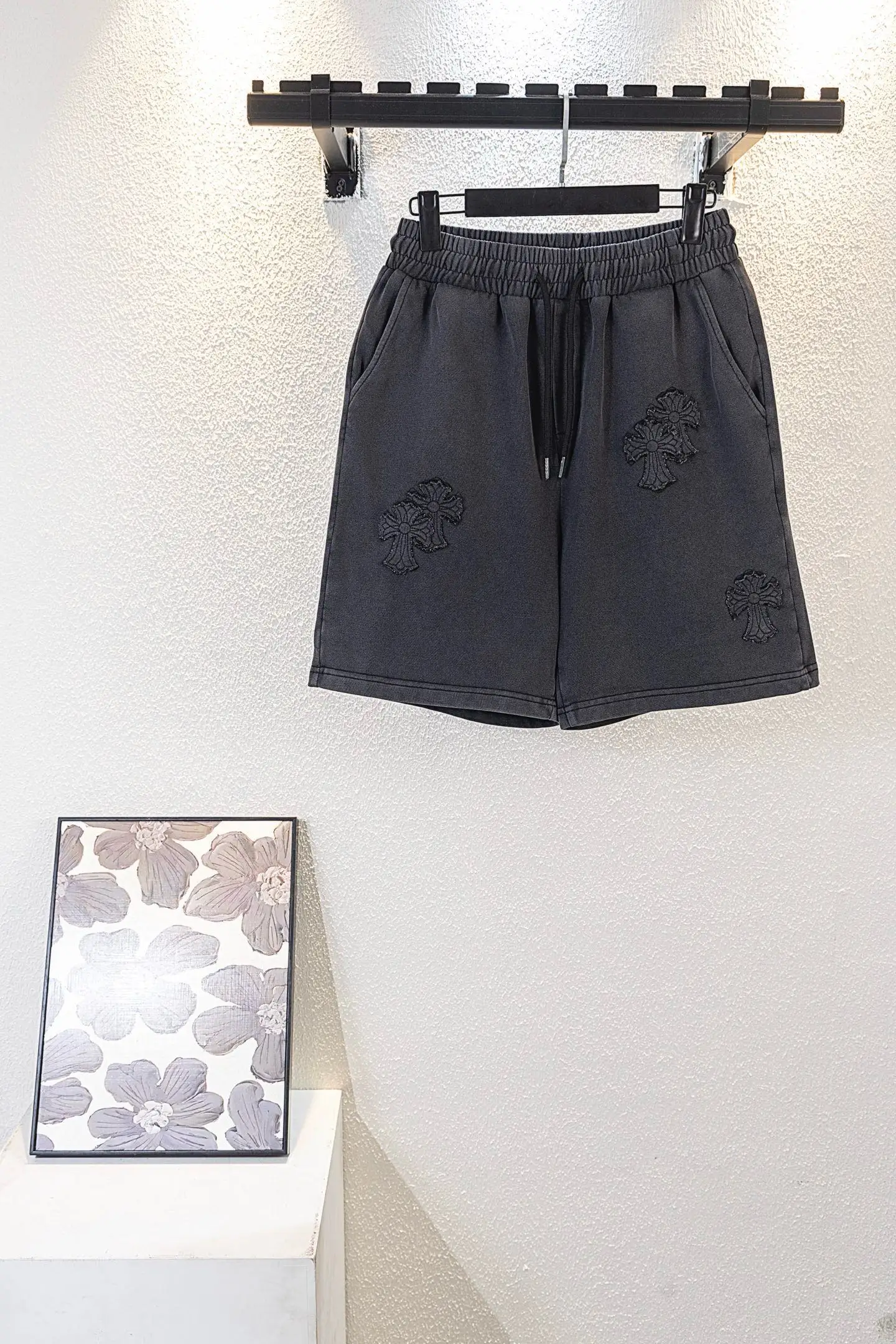 Embroidered Patchwork Cotton Jersey Shorts D14511532