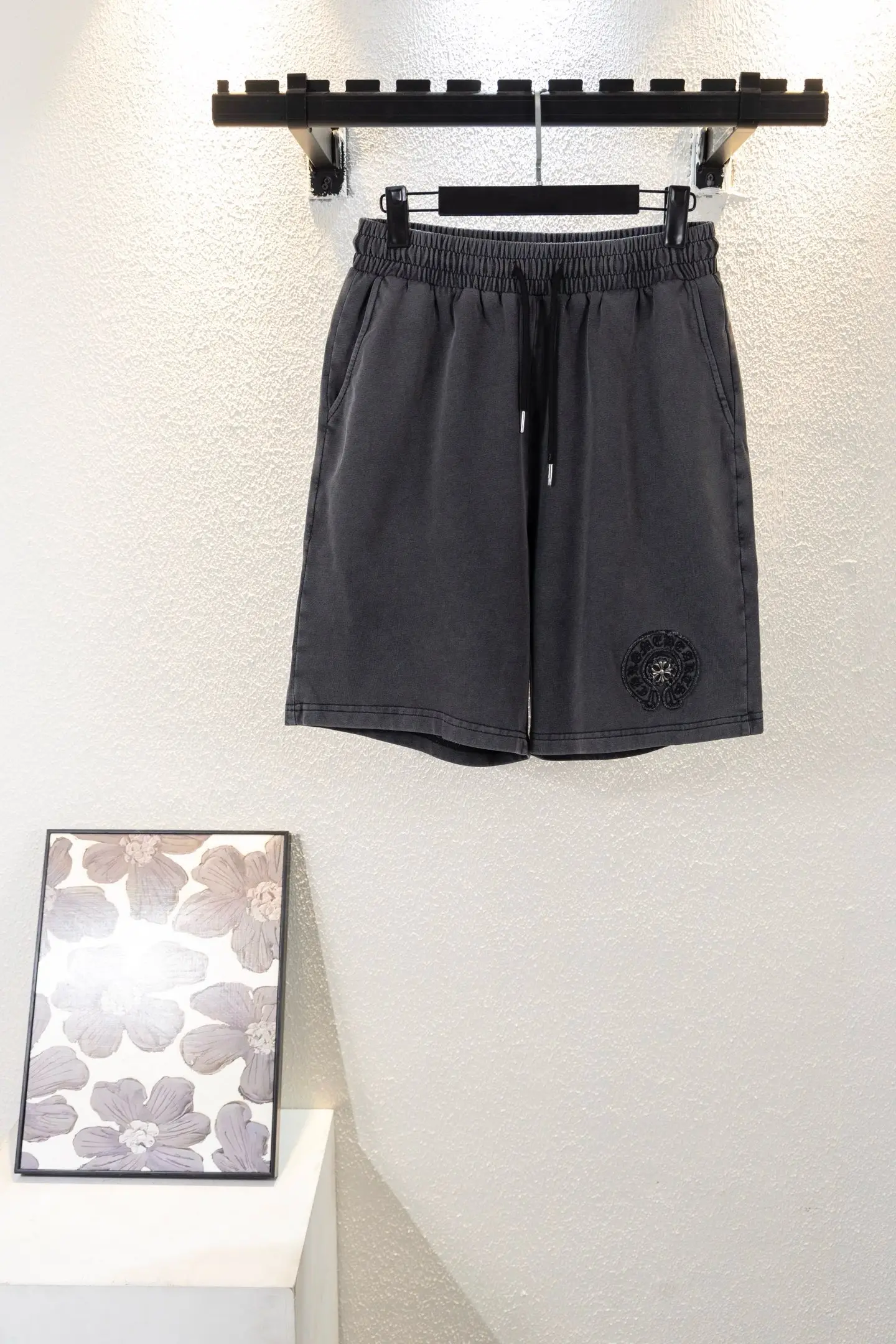 Embroidered Washed Cotton Jersey Shorts D14511534