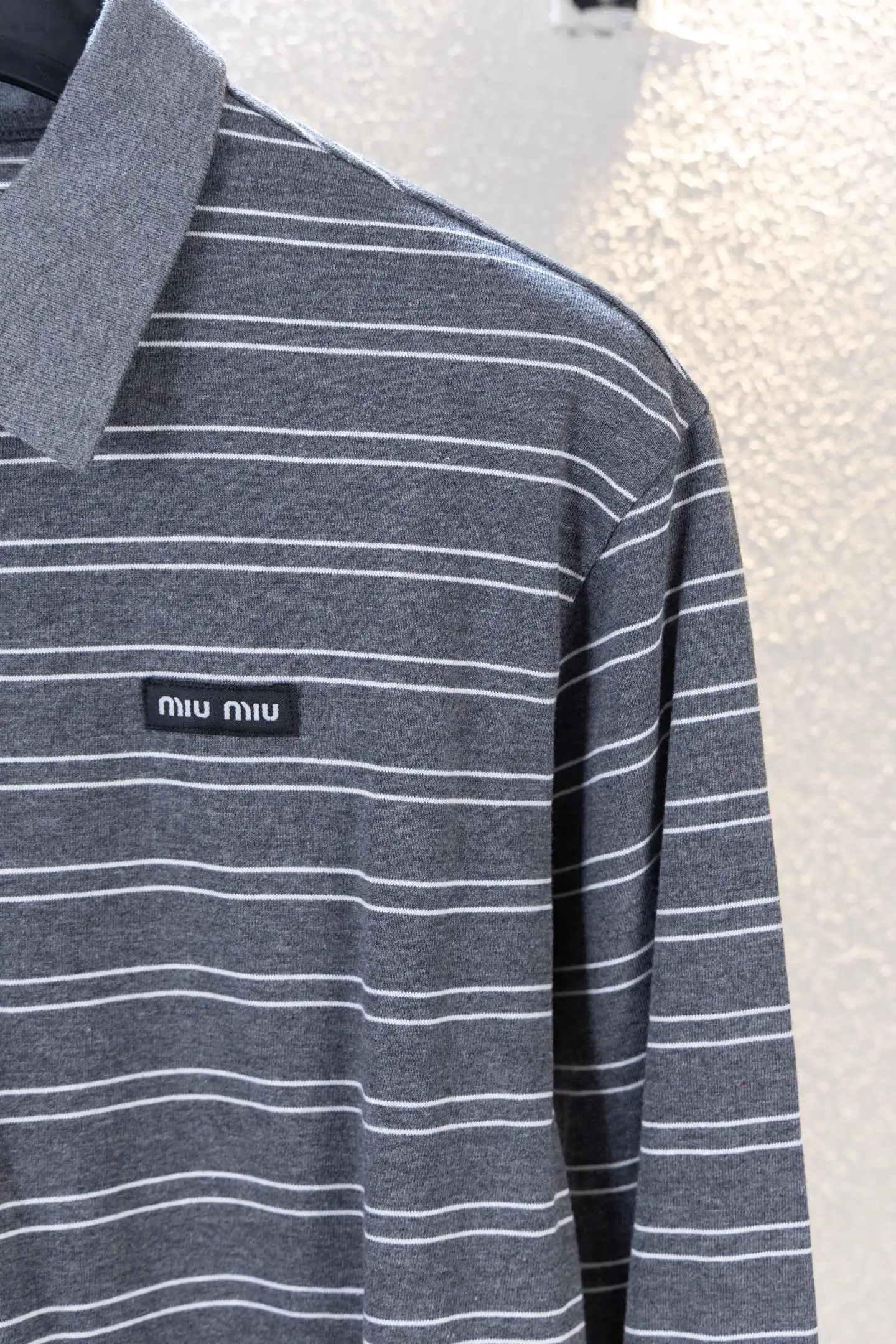 Striped Cotton Long-Sleeved Polo Shirt D14812663 — view 4