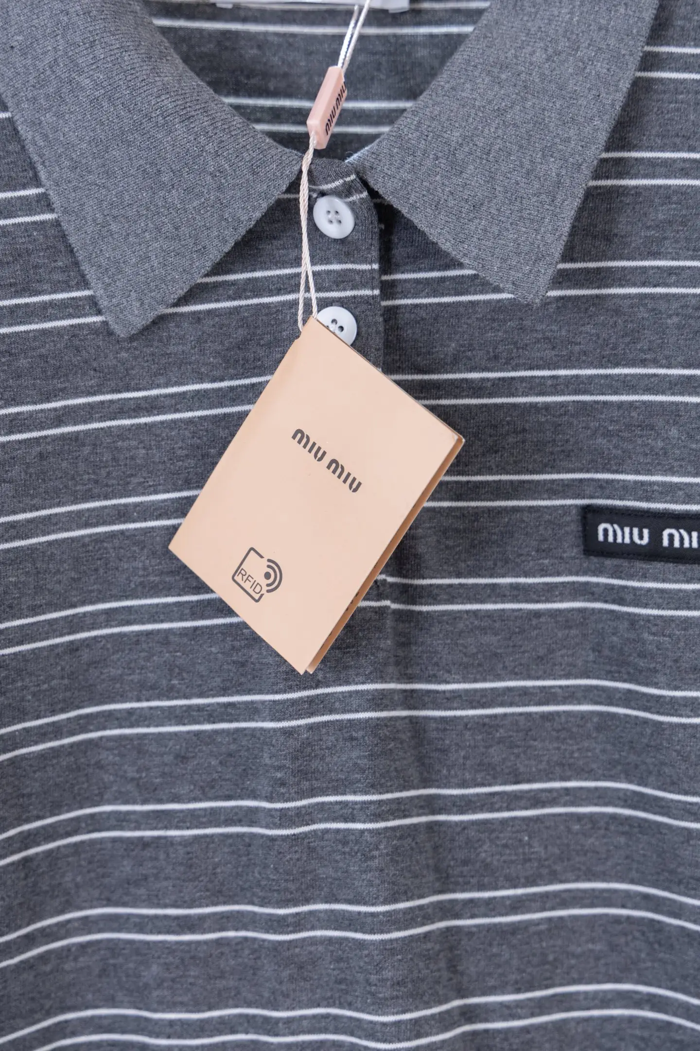 Striped Cotton Long-Sleeved Polo Shirt D14812663 — view 9