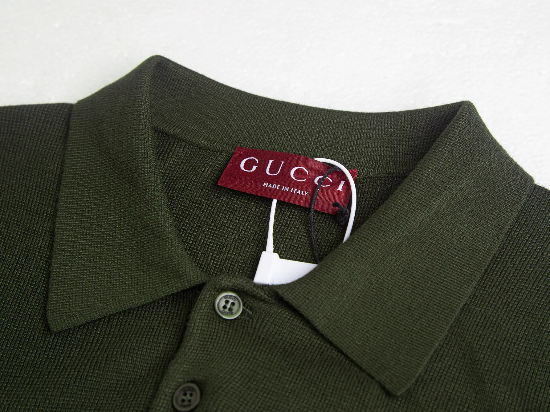 Logo-Embroidered Wool-Blend Knit Polo Shirt D15016239 — view 5