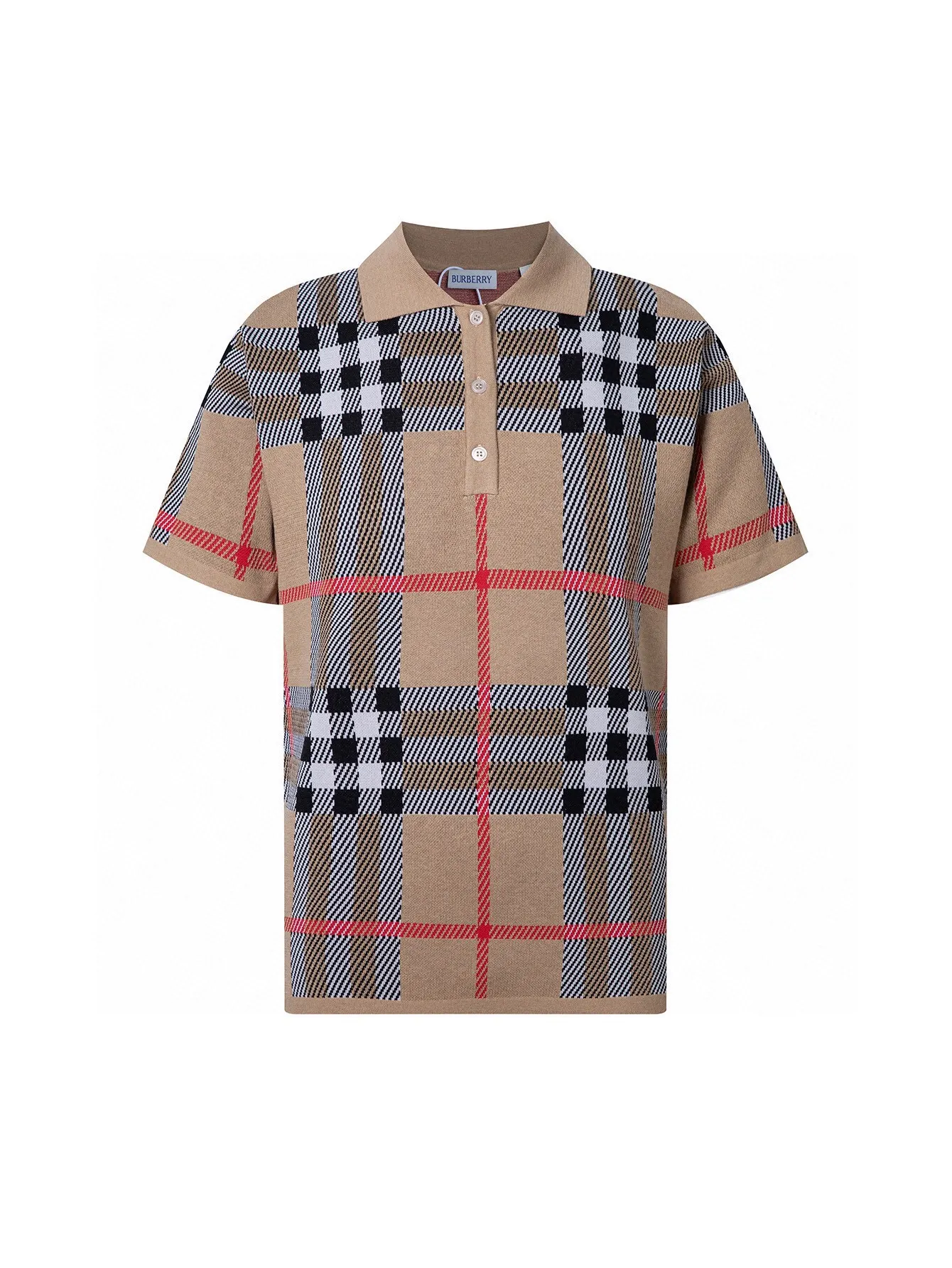 Check Wool Knit Polo Shirt D15016353