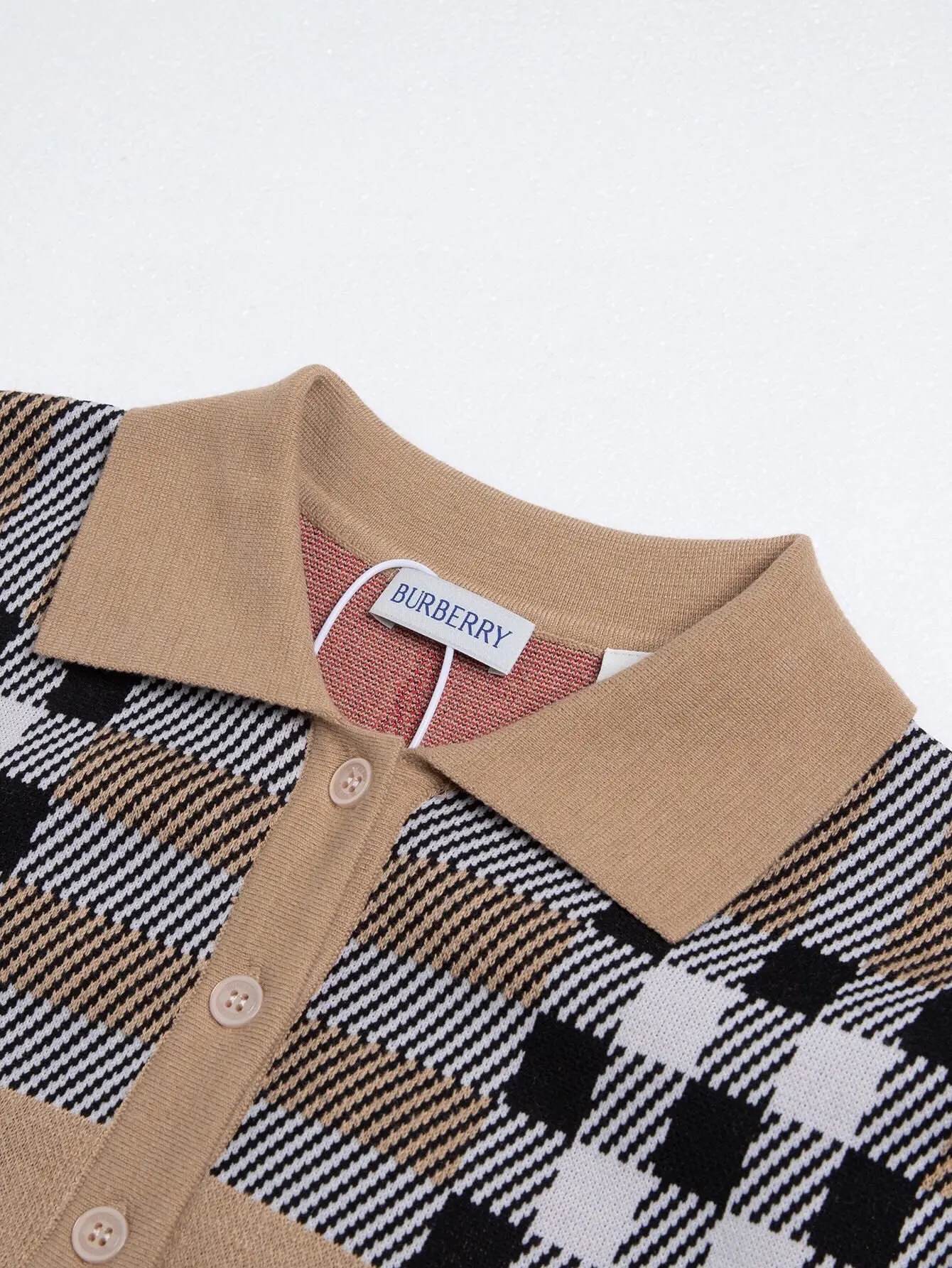 Check Wool Knit Polo Shirt D15016353 — view 3