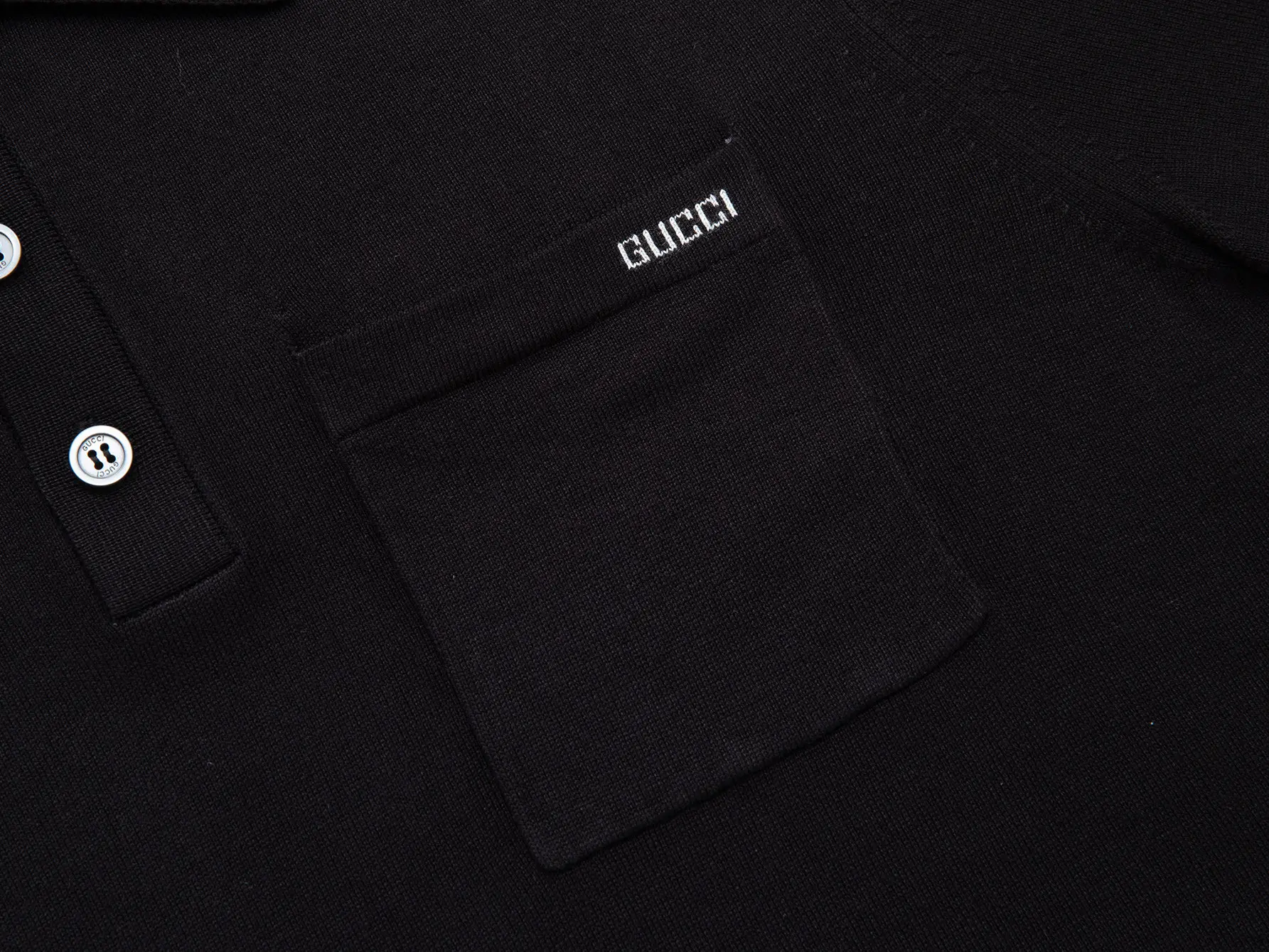 Logo-Embroidered Wool Knit Polo Shirt D15016522 — view 3