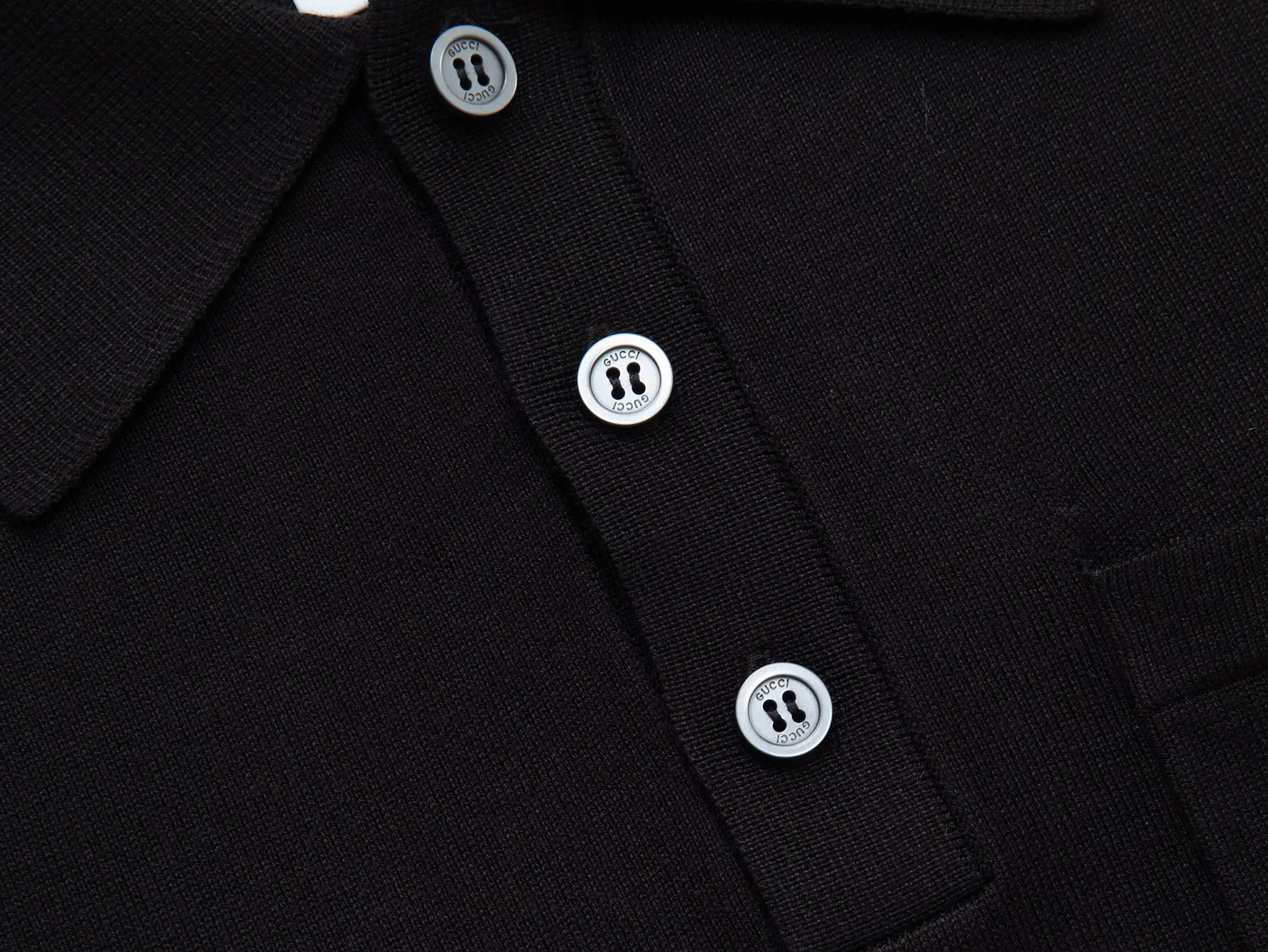 Logo-Embroidered Wool Knit Polo Shirt D15016522 — view 4
