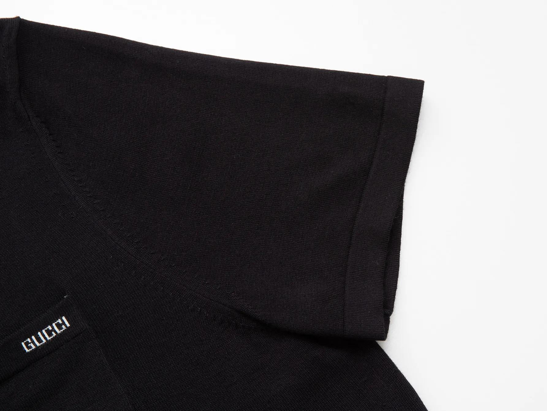 Logo-Embroidered Wool Knit Polo Shirt D15016522 — view 8
