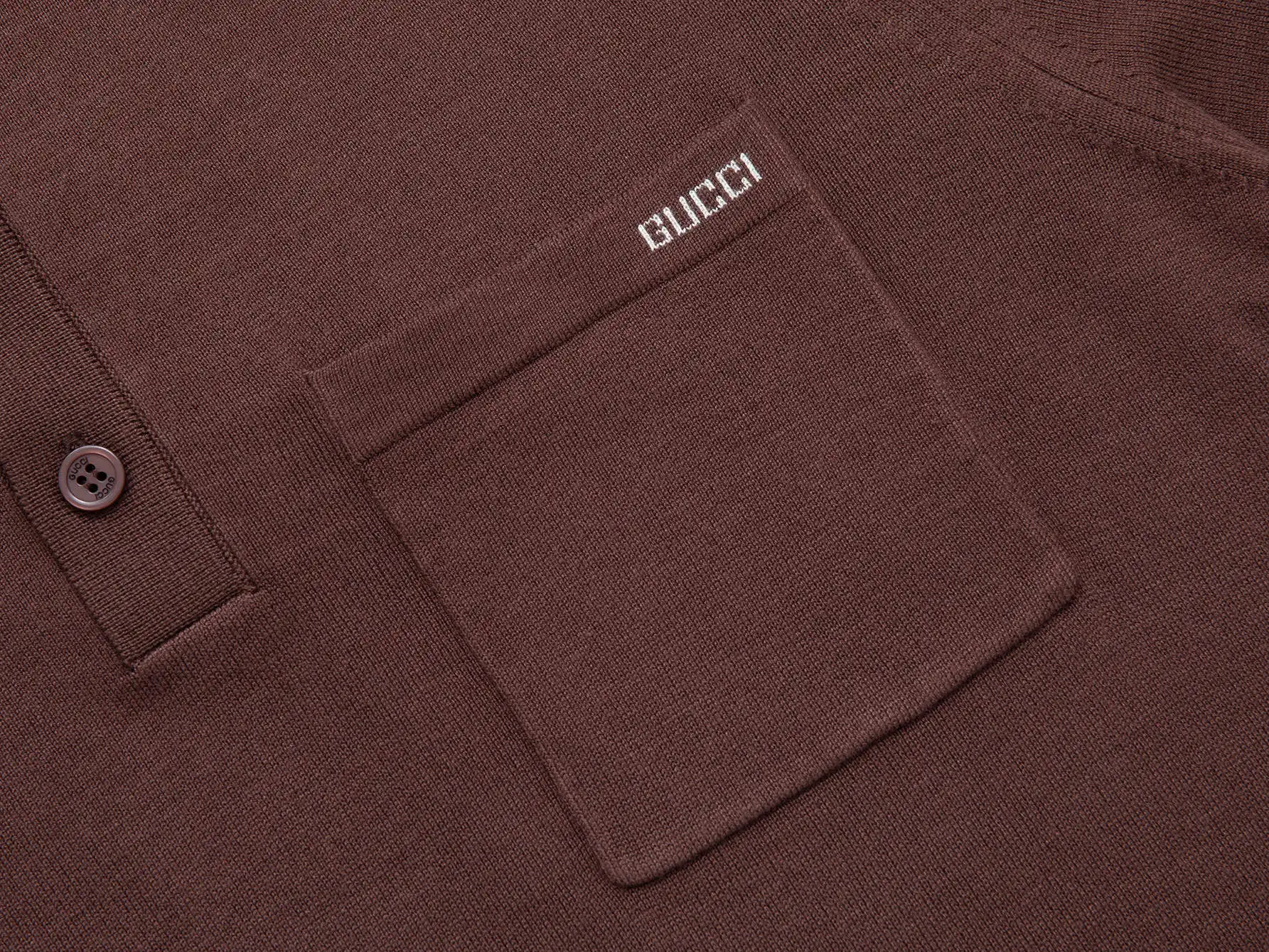 Logo-Embroidered Wool Knit Polo Shirt D15016521 — view 5