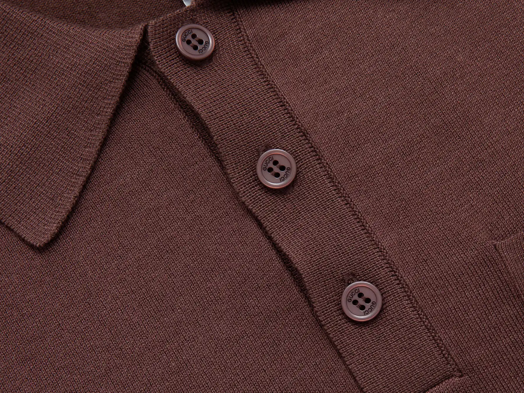 Logo-Embroidered Wool Knit Polo Shirt D15016521 — view 6