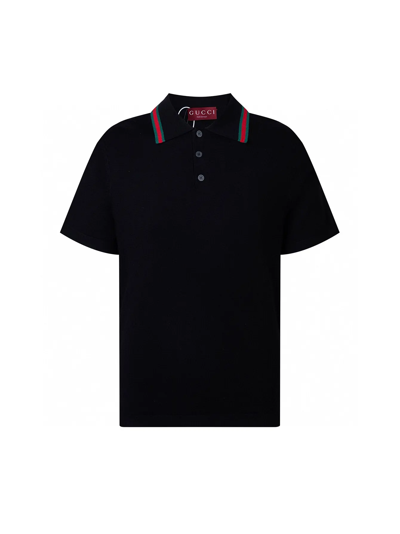 Web-Stripe Trim Wool Polo Shirt D15016336