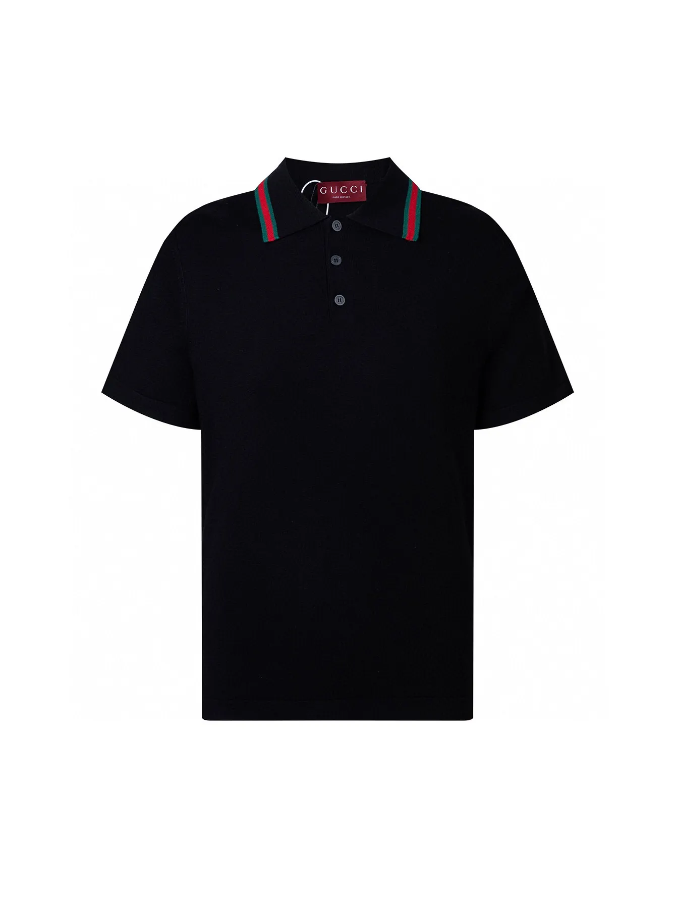 Web-Stripe Trim Wool Polo Shirt D15016336