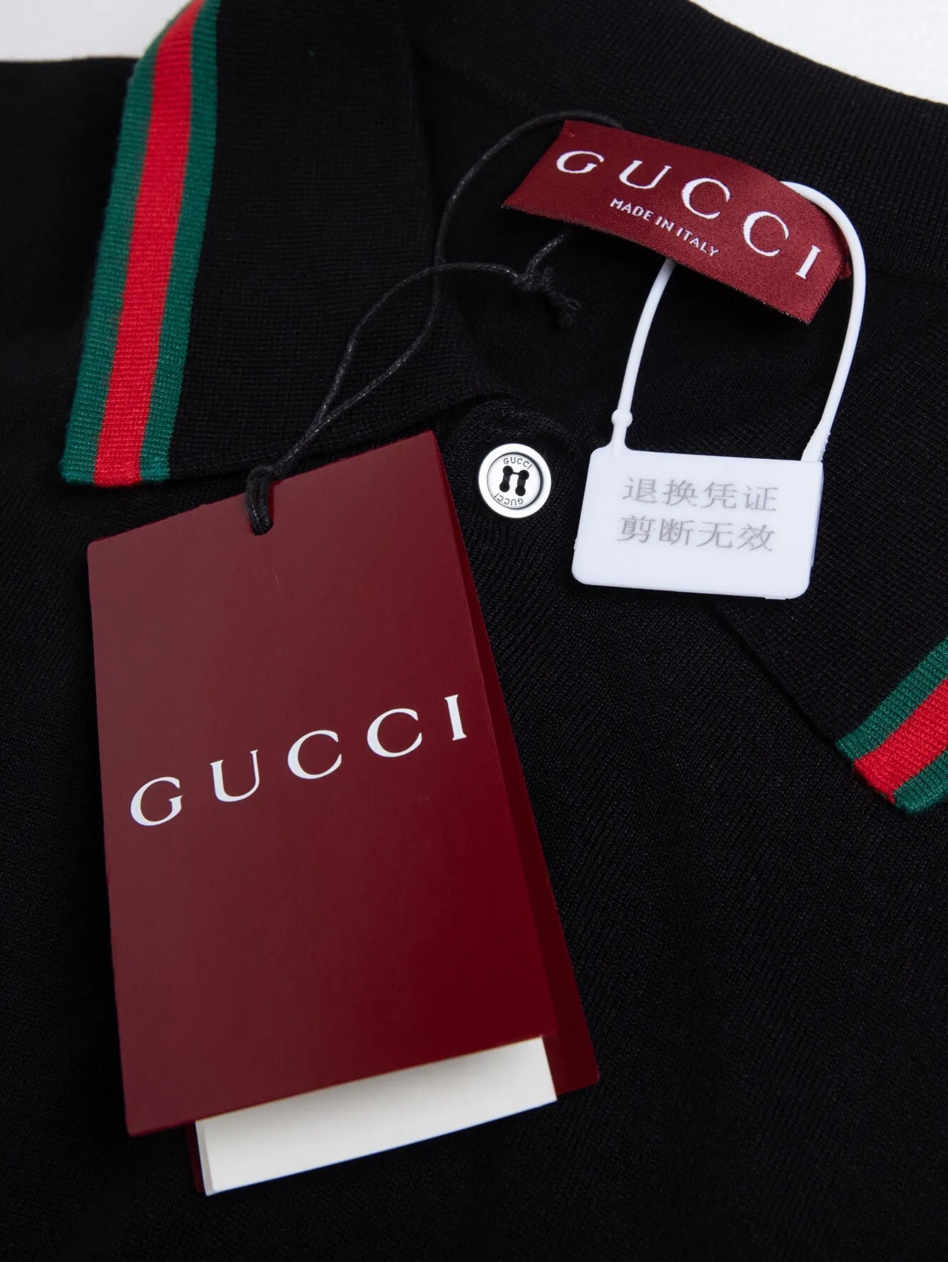 Web-Stripe Trim Wool Polo Shirt D15016336 — view 3