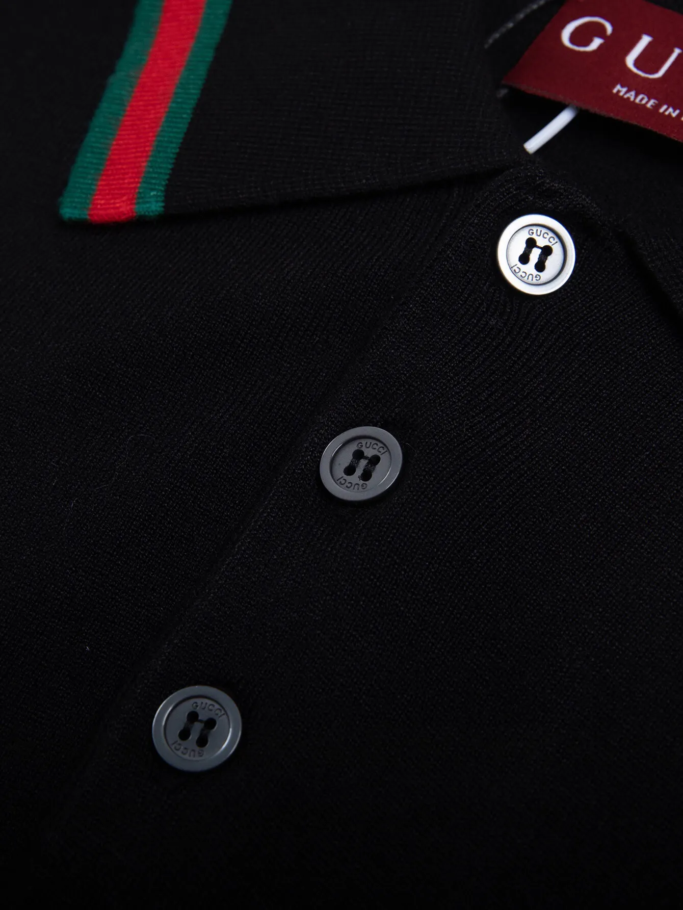 Web-Stripe Trim Wool Polo Shirt D15016336 — view 6