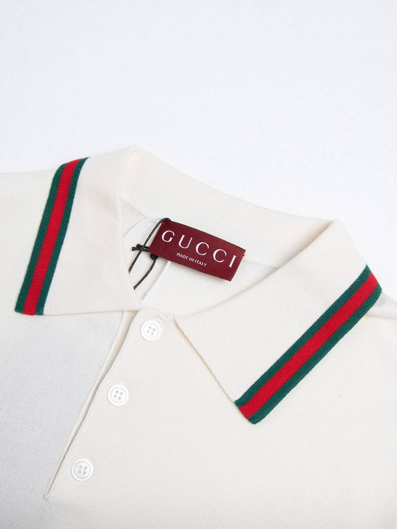 Web-Stripe Trim Wool Polo Shirt D15016337 — view 3