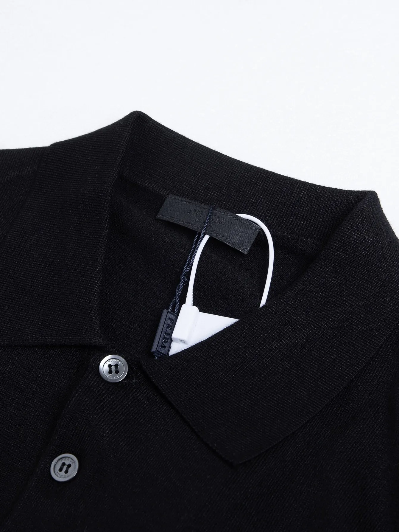 Logo-Embroidered Wool Knit Polo Shirt D15016183 — view 3