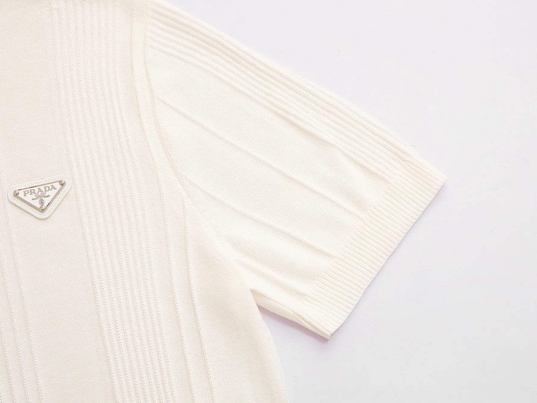 Logo-Embellished Wool-Blend Knit T-Shirt D15016310 — view 6