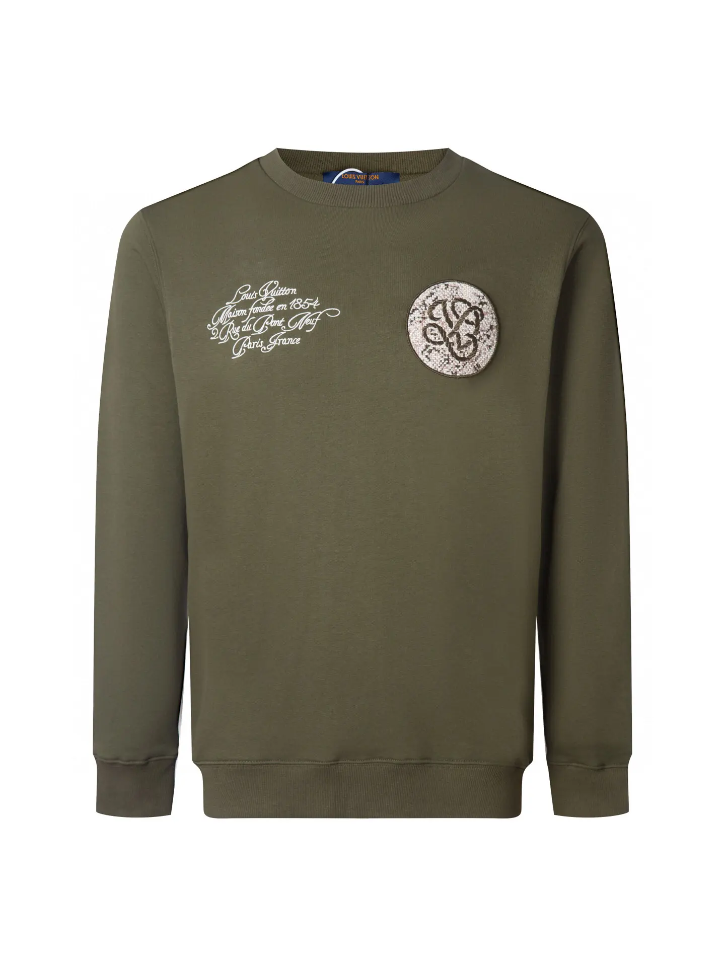 Embroidered Patch Crew-Neck Sweatshirt D15016506