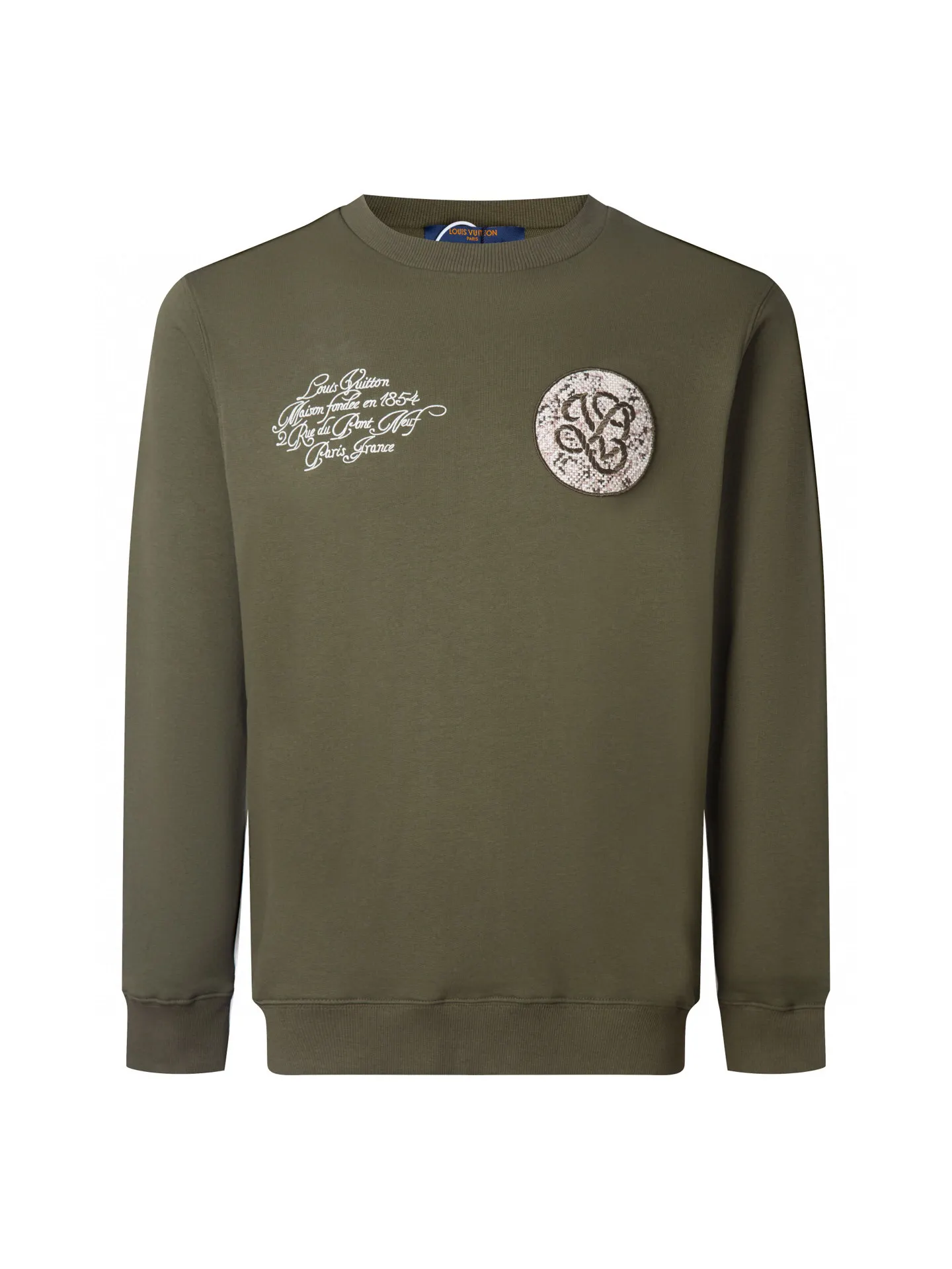 Embroidered Patch Crew-Neck Sweatshirt D15016506