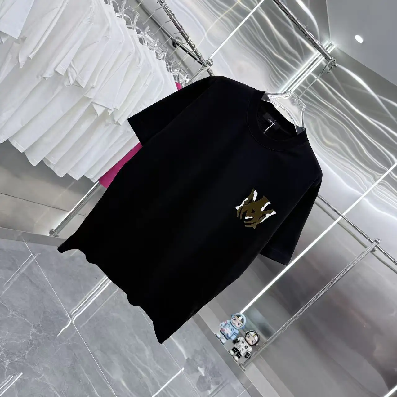 Logo Flocked Cotton T-Shirt D15014348 — view 2
