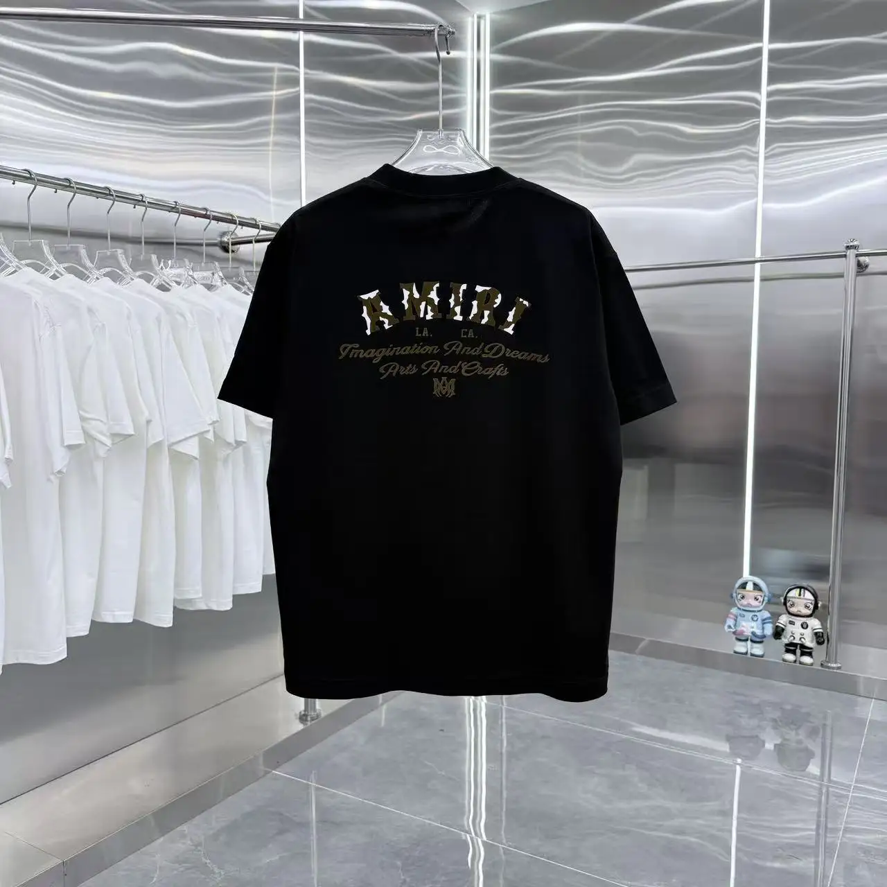 Logo Flocked Cotton T-Shirt D15014348 — view 7