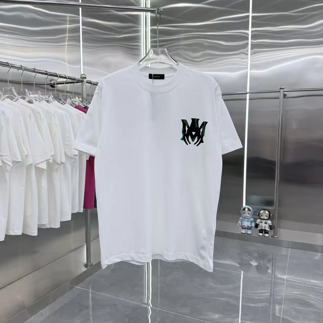 Logo Flocked Cotton T-Shirt D15014350