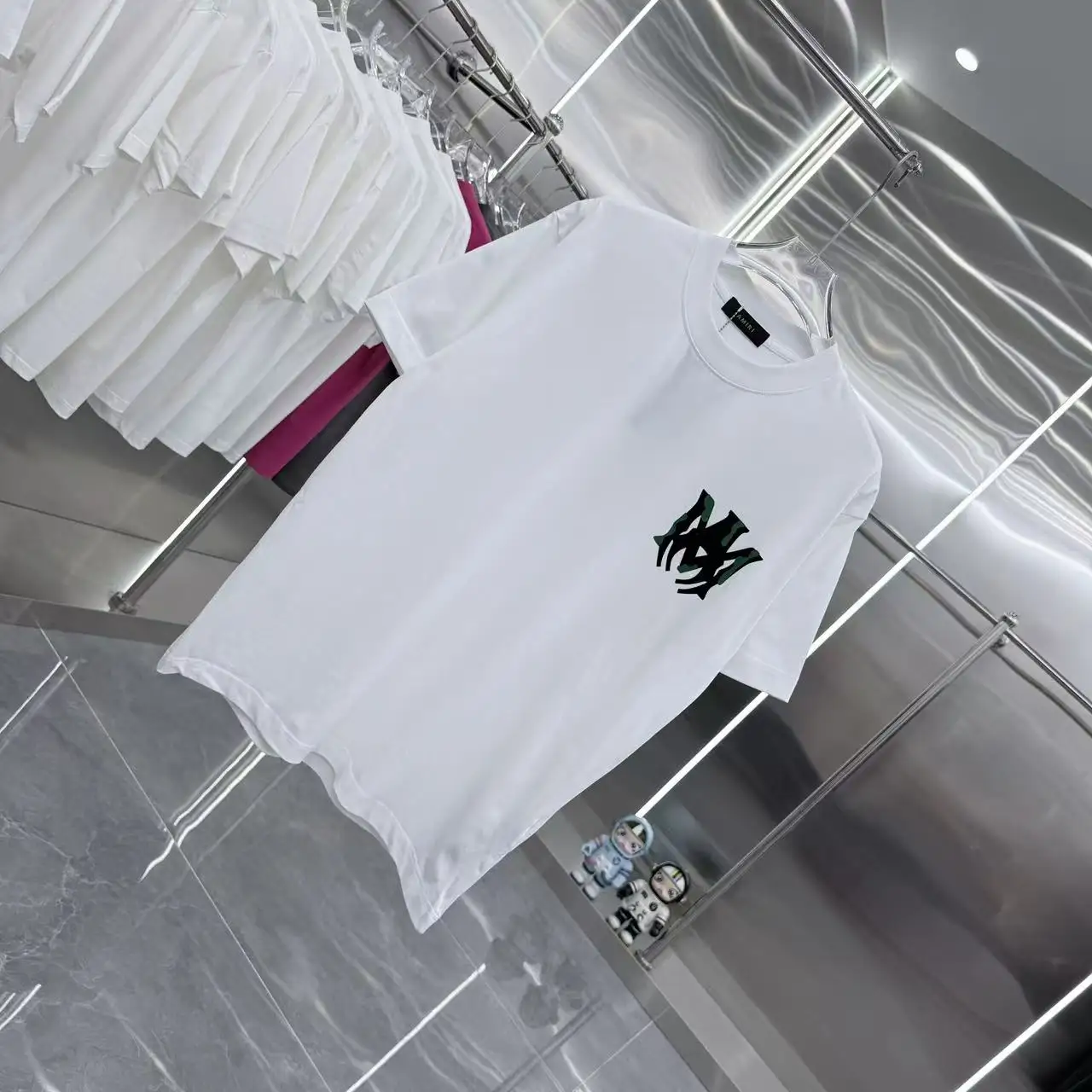 Logo Flocked Cotton T-Shirt D15014350 — view 2