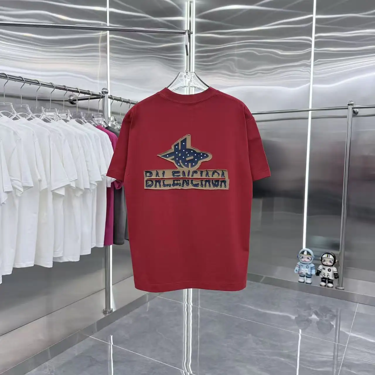 Logo Patch Embellished Cotton T-Shirt D15014362 — view 7