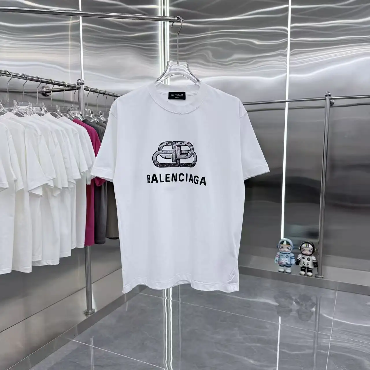 Distressed Logo Print Oversized T-Shirt D15014358