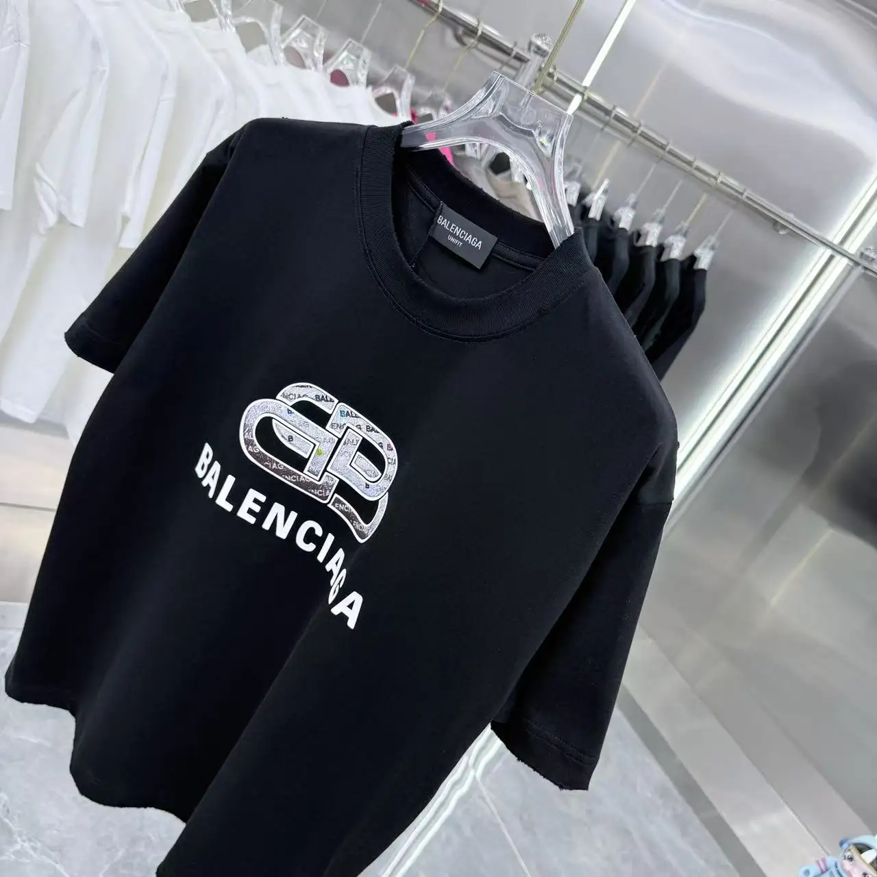Logo-Print Distressed Cotton T-Shirt D15014357 — view 4