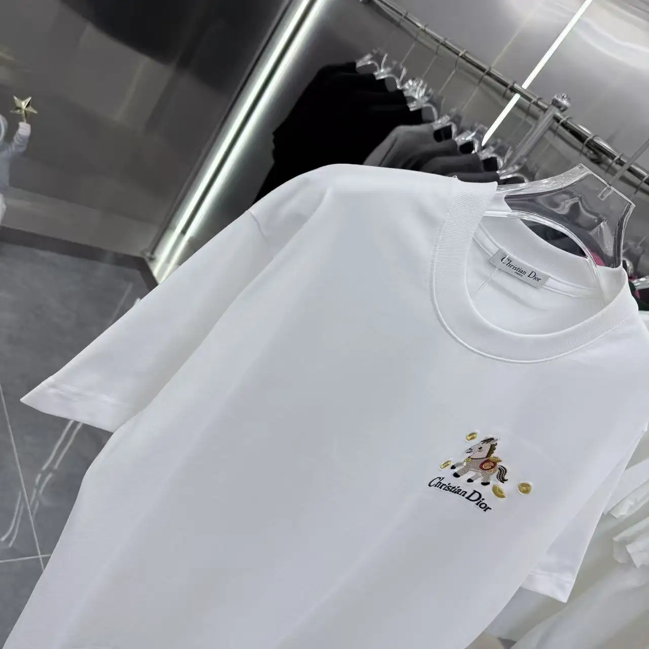 Embroidered Horse Logo Cotton T-Shirt D15014310 — view 4