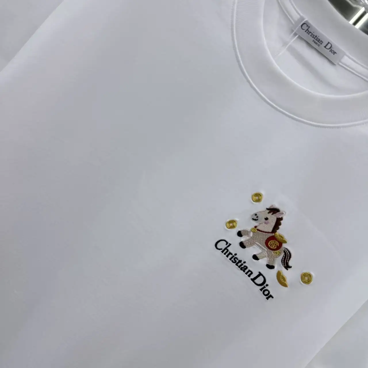 Embroidered Horse Logo Cotton T-Shirt D15014310 — view 5
