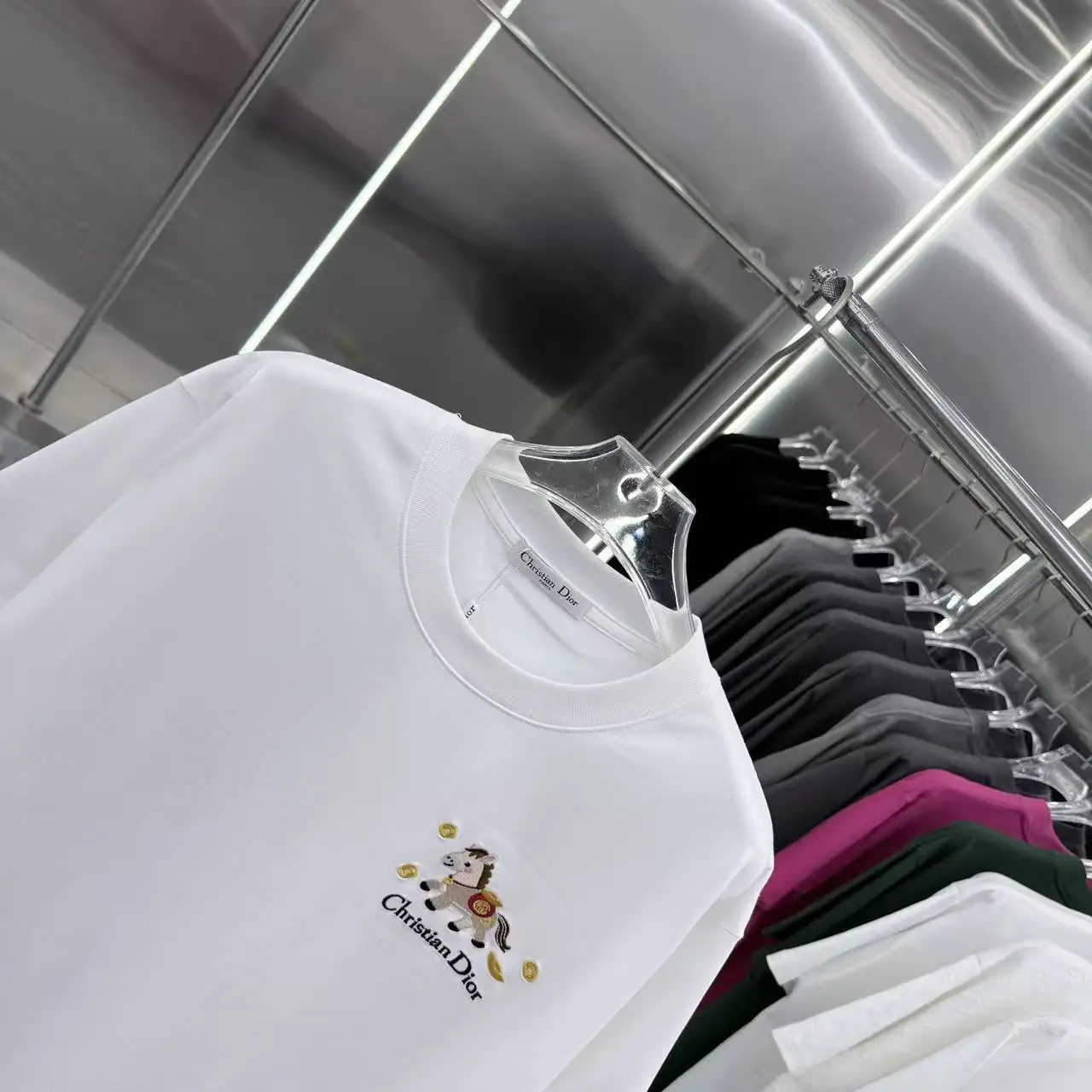 Embroidered Horse Logo Cotton T-Shirt D15014310 — view 7