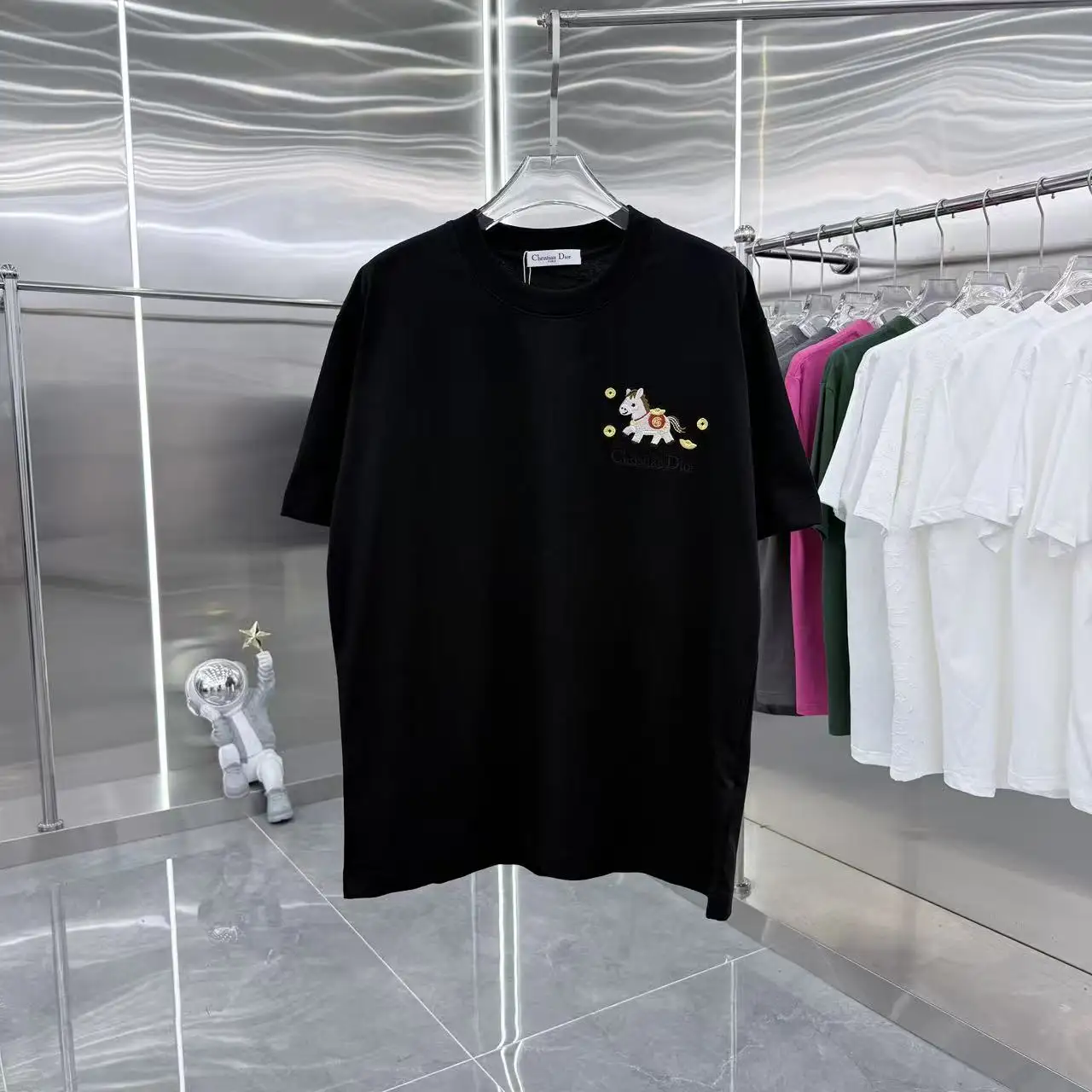Embroidered Year of the Horse Cotton T-Shirt D15014308