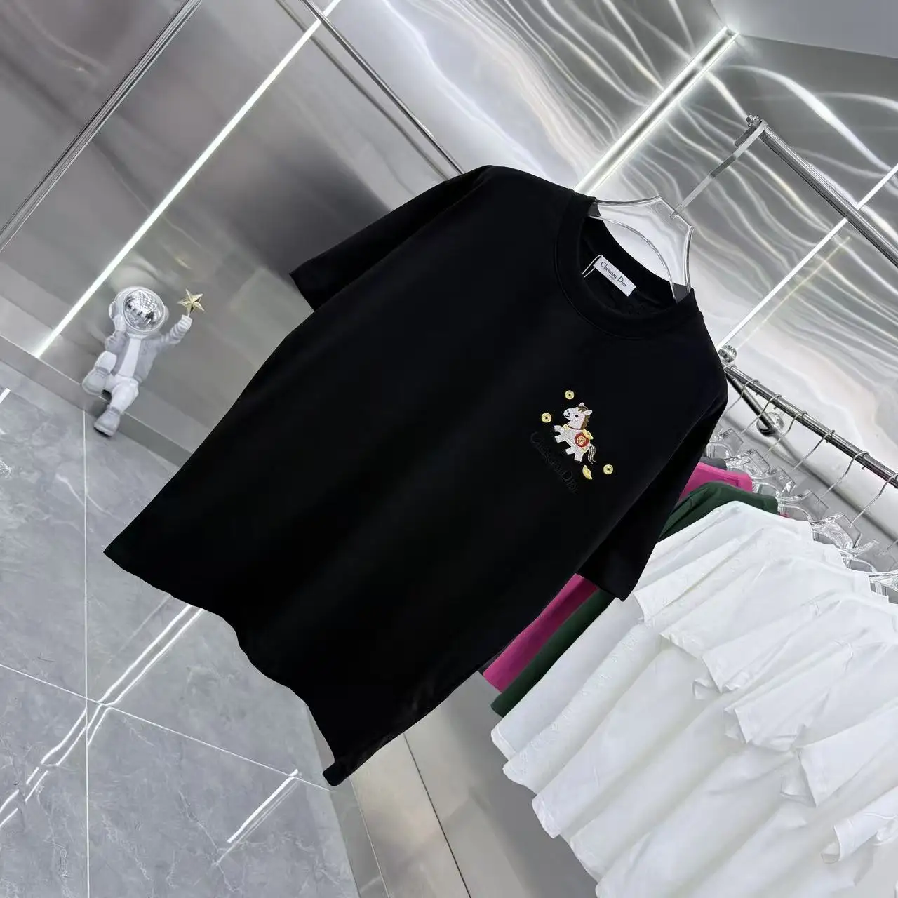 Embroidered Year of the Horse Cotton T-Shirt D15014308 — view 2