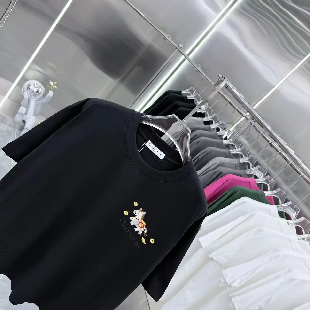 Embroidered Year of the Horse Cotton T-Shirt D15014308 — view 3